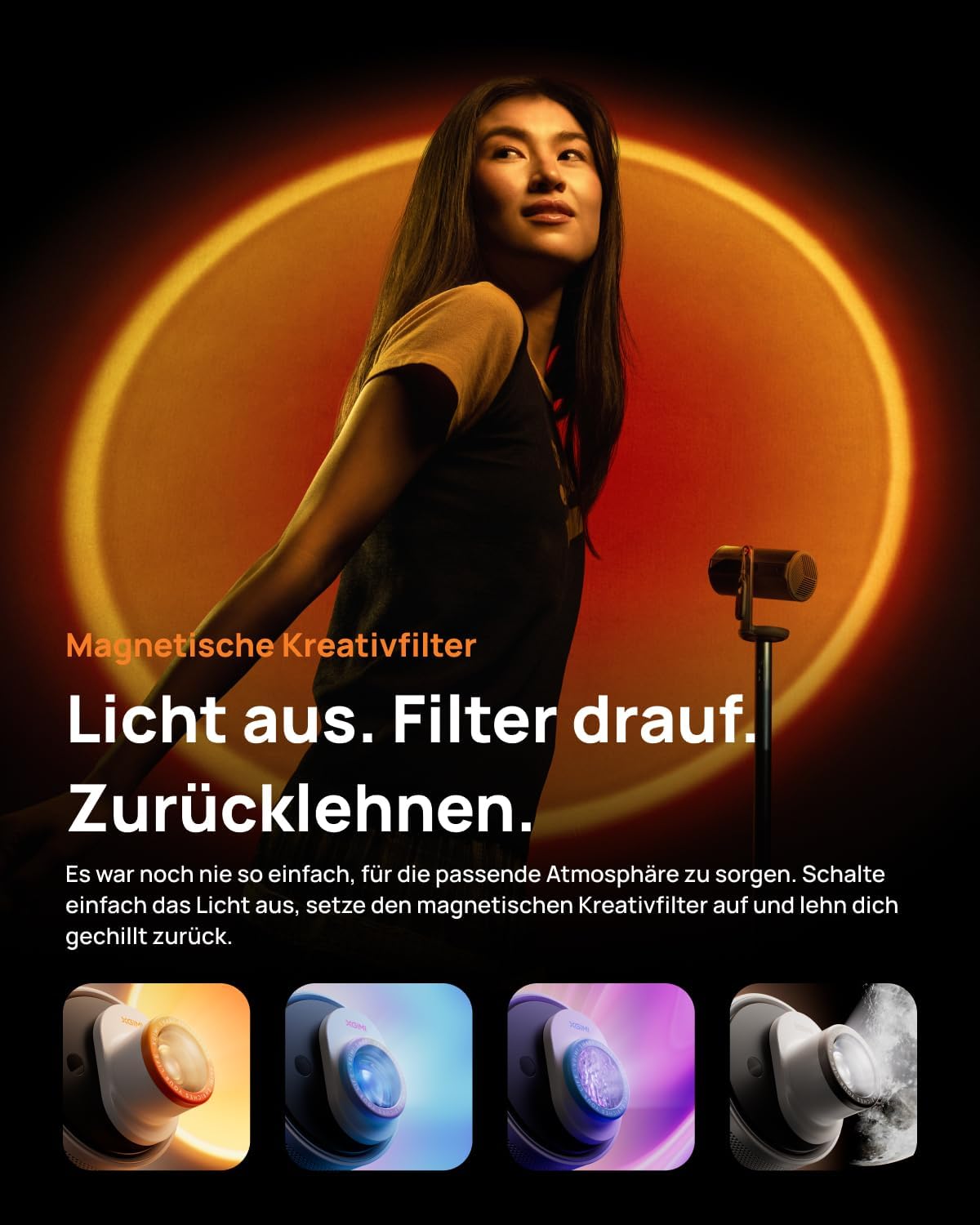 MoGo 4 Laser Handy Beamer mit Akku und 360° Ständer, MoGo 4 Laser