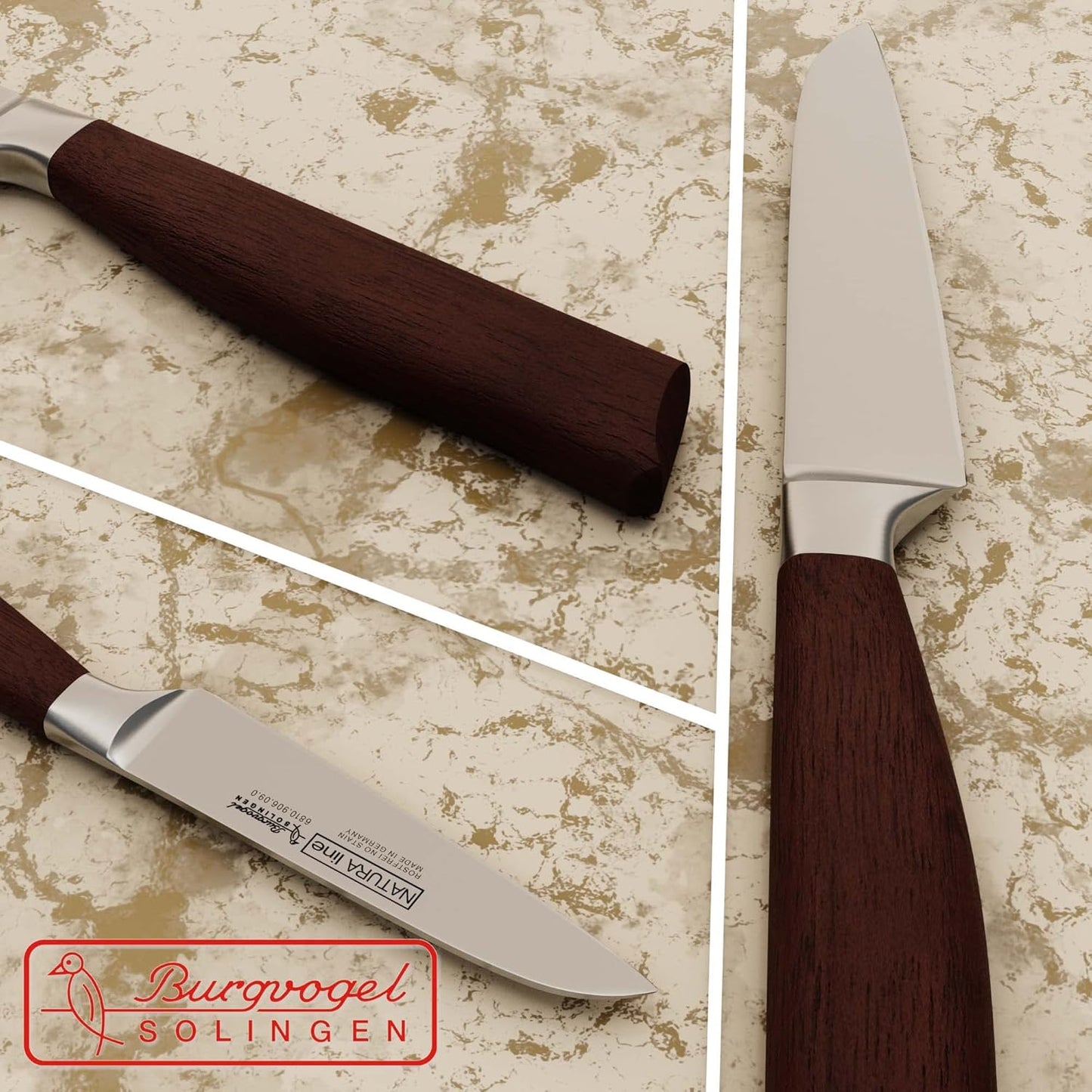 Natura Line Gemüsemesser, Braun Rot