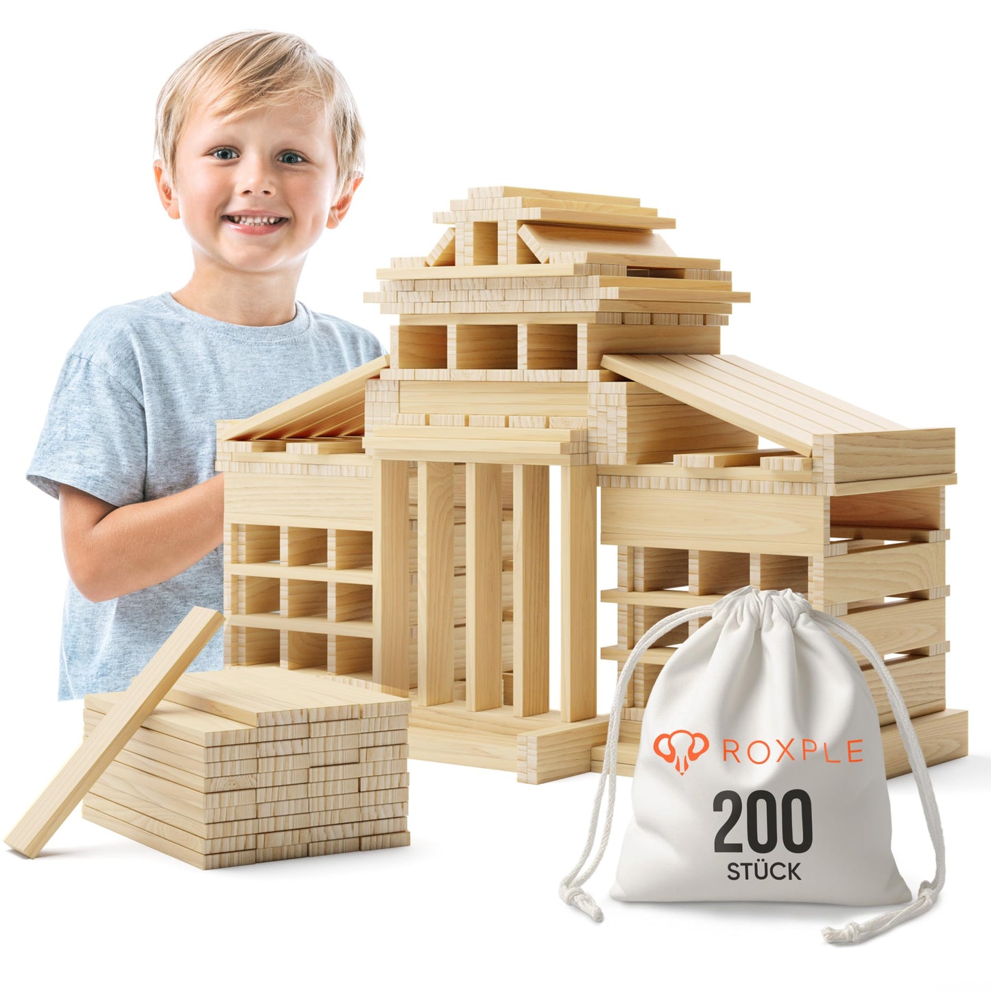 200 Stück Holzbausteine