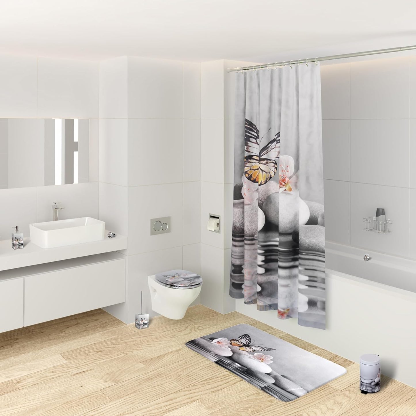 Rutschfester Badteppich, waschbar und weich, Vanesa 50 x 80 cm (Rechteckig)