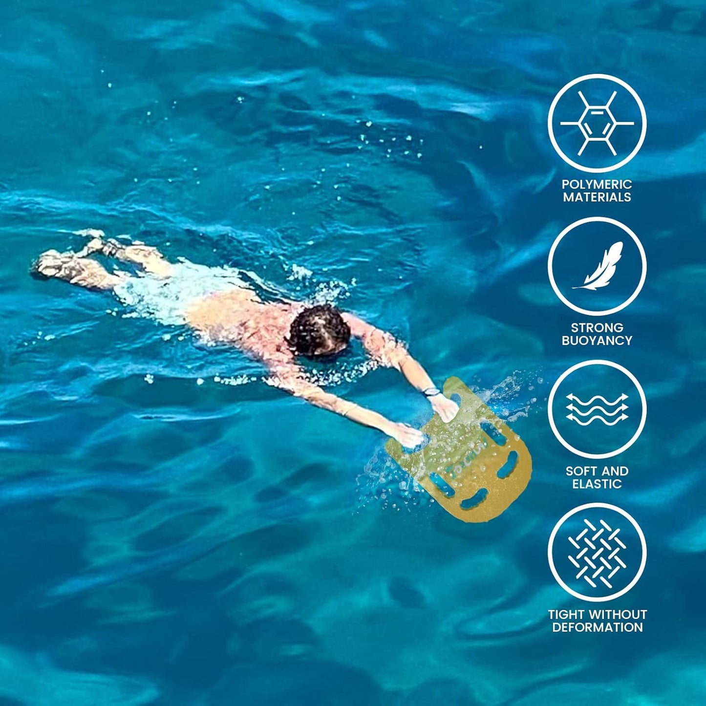 Zweifarbiges Schwimmbrett Kickboard, 47x37cm Gelb-Grün