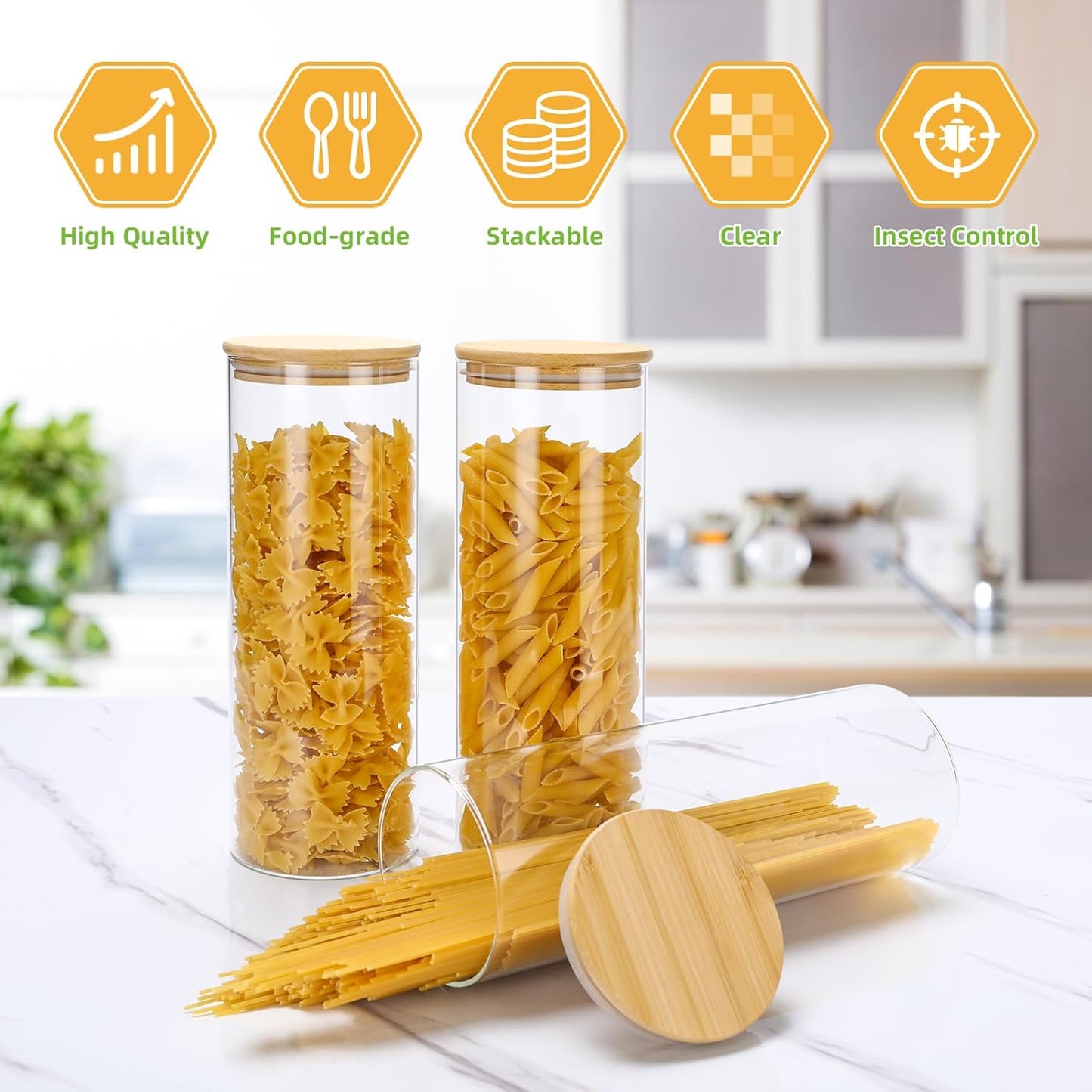 3-teiliges Vorratsgläser Set, 3 Pack
