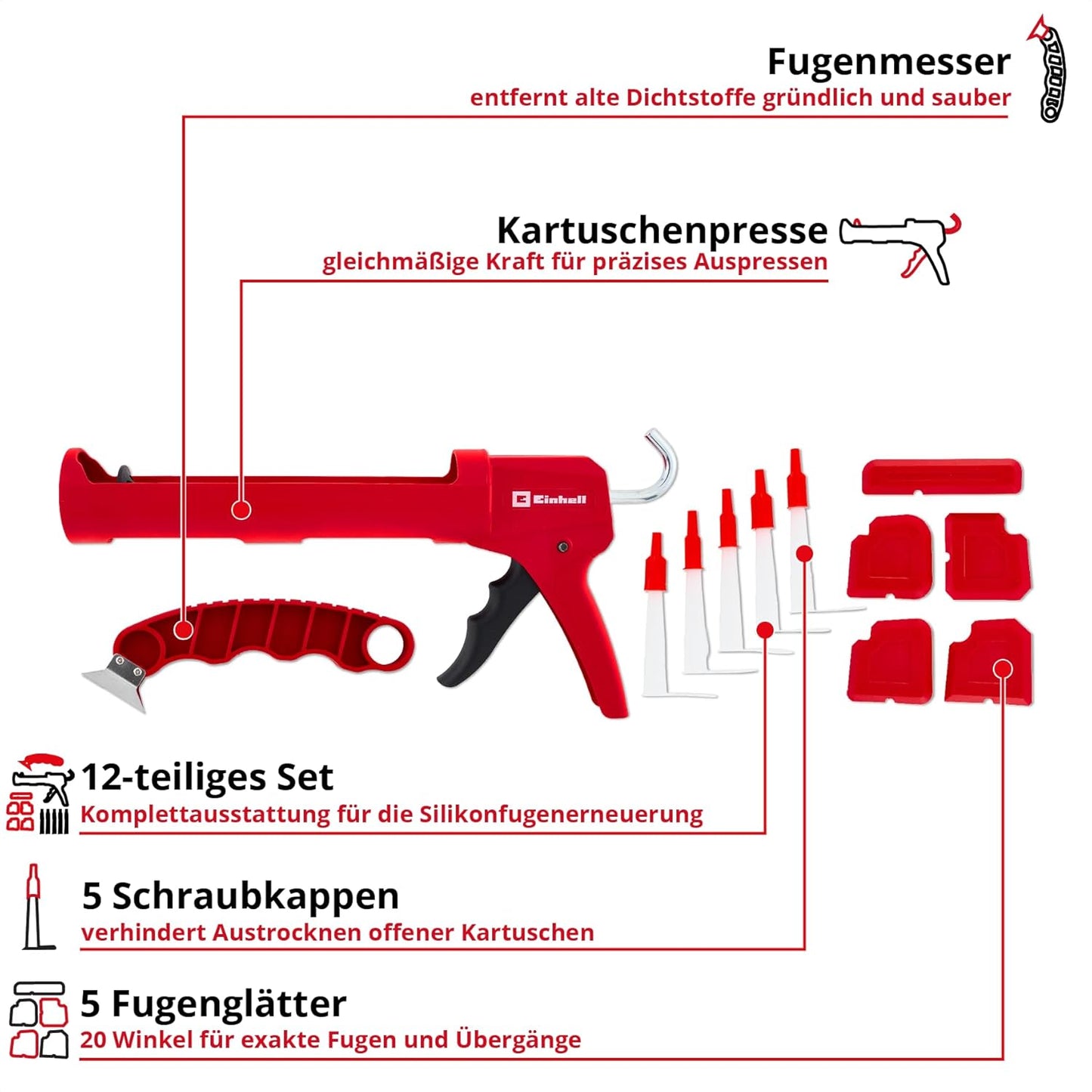 12-teiliges Kartuschenpressen-Set Basic, Kartuschenpresse einfach