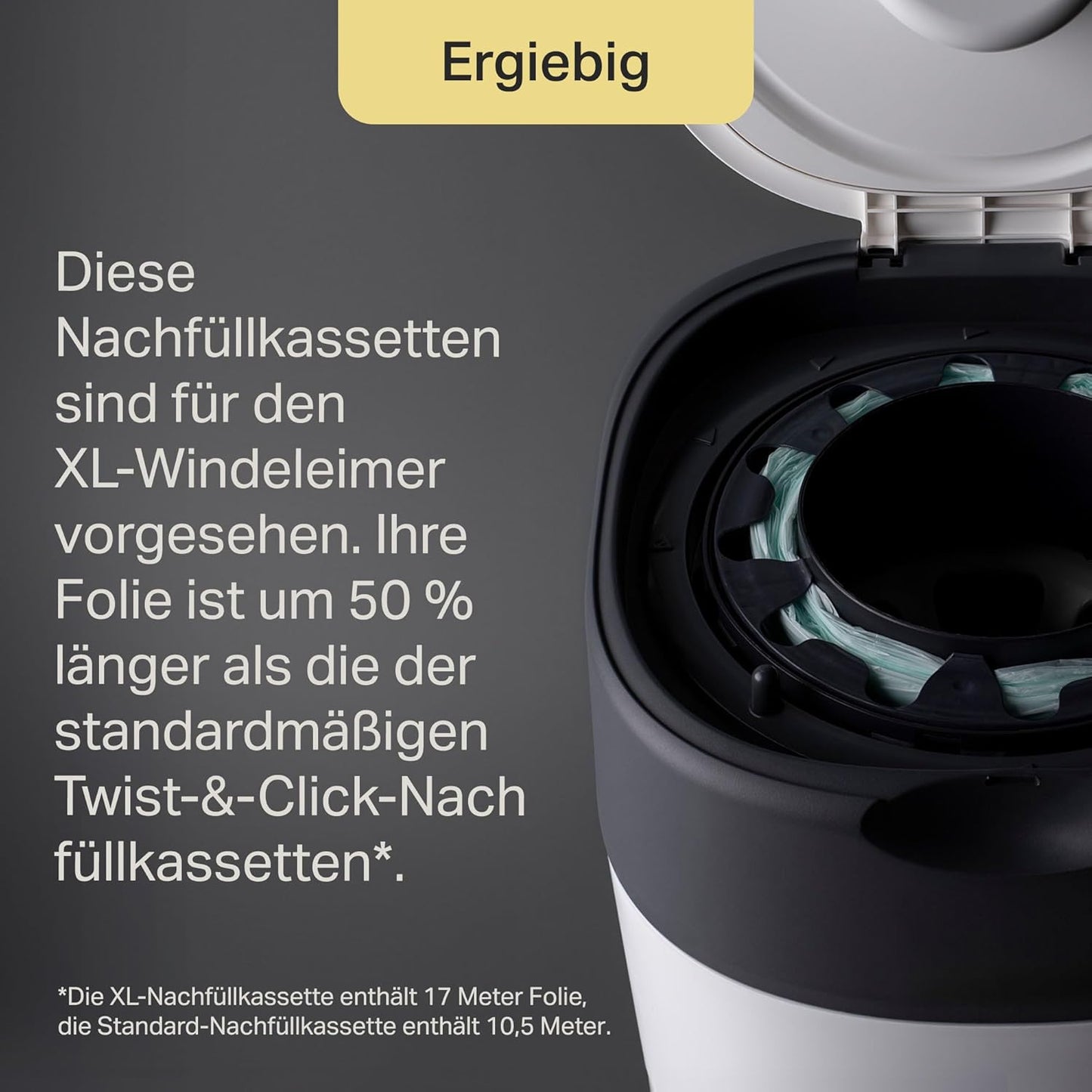 Twist & Click Windeleimer Maxi, XL Weiß