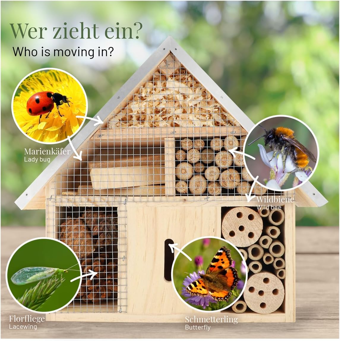 2er-Set Insektenhotel, 2 x Insektenhotel M