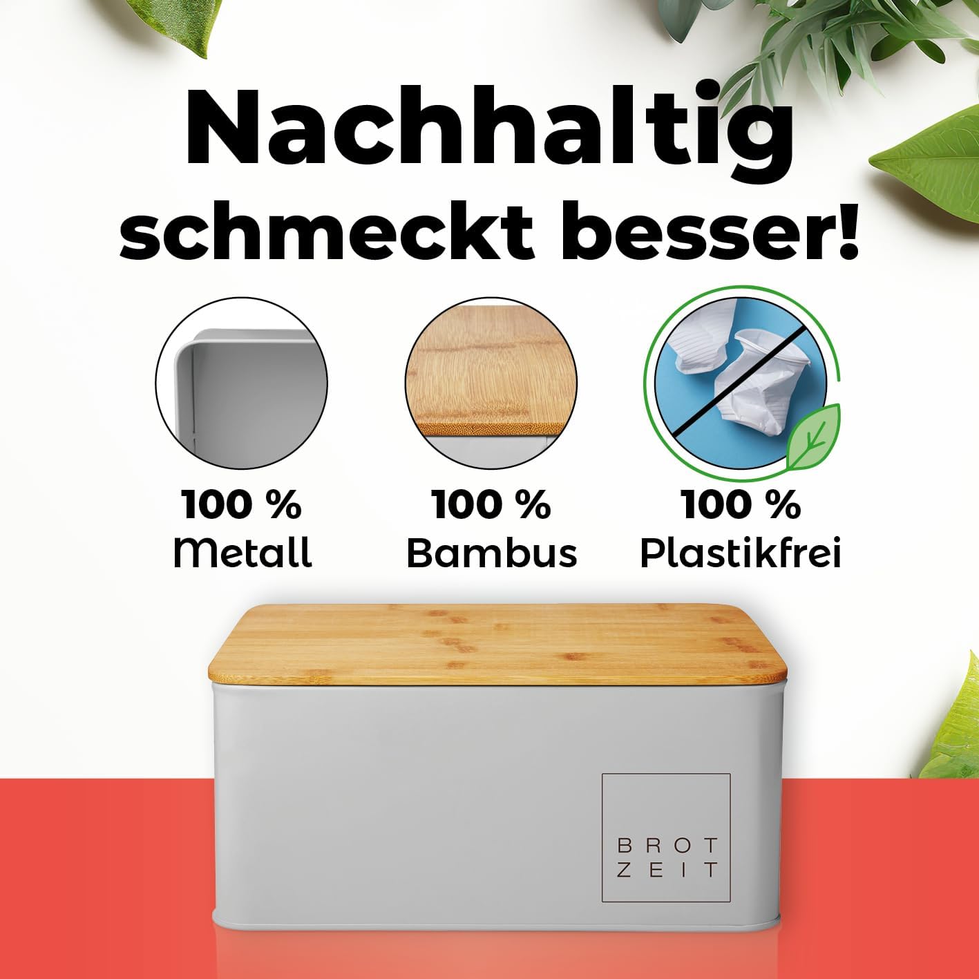 2in1 Brotkasten mit Schneidebrett, Hellgrau