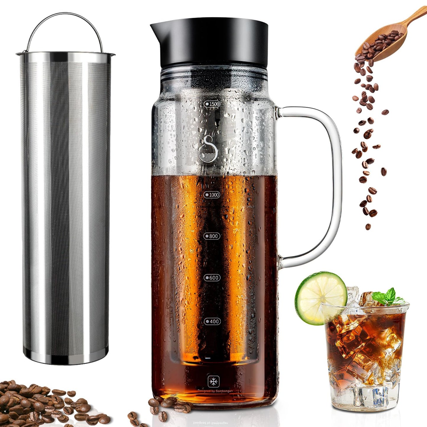 Cold Brew Kaffeebereiter, 1500ml
