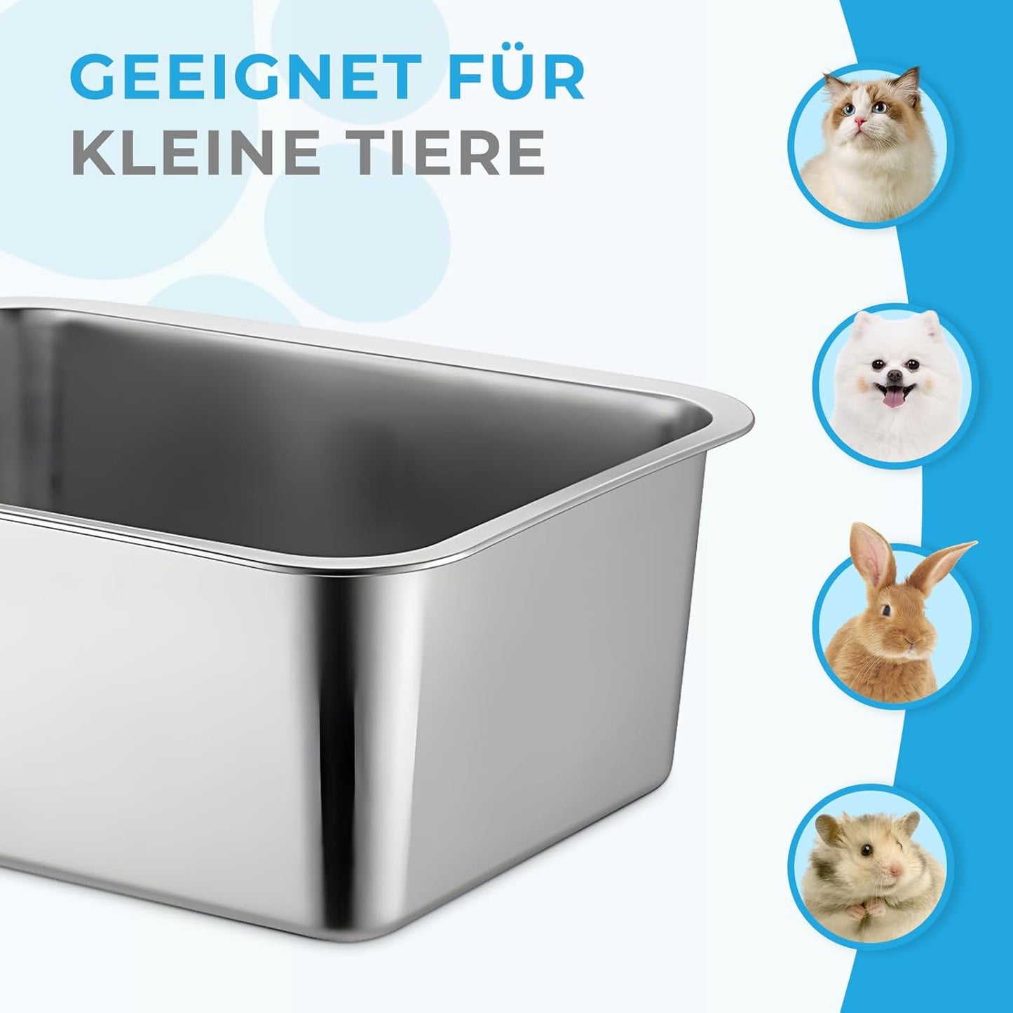 Anti-Rutsch Katzenklo, geruchsfrei und leicht zu reinigen, Offener Typ 50×35×15cm