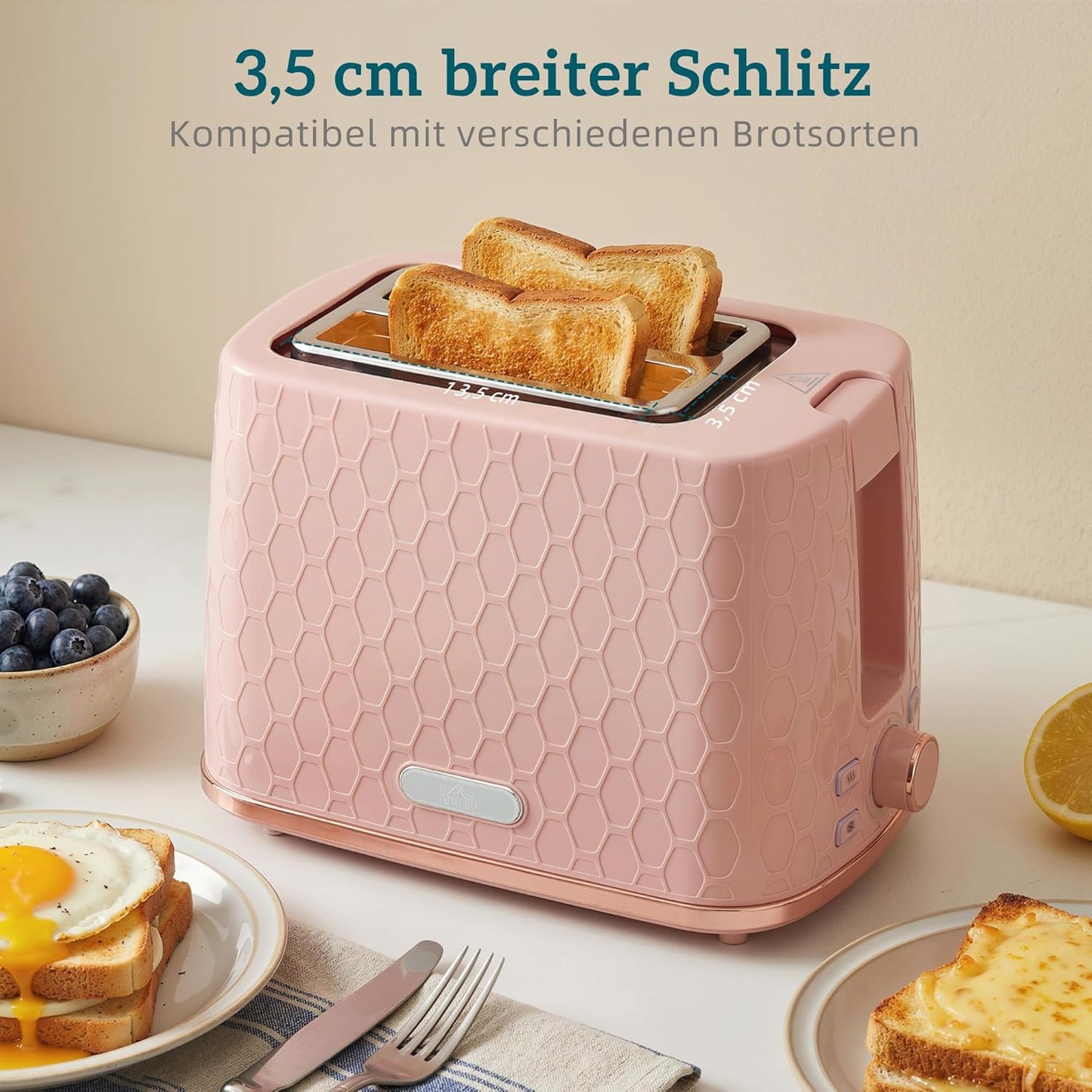 Wasserkocher- und Toaster-Set, Rosa