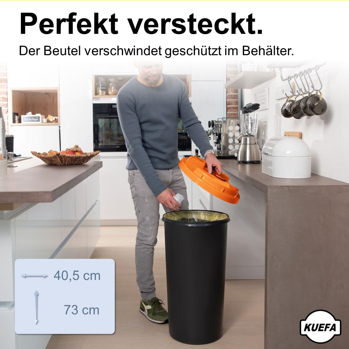Müllsackständer mit Klemm-Ring, Orange