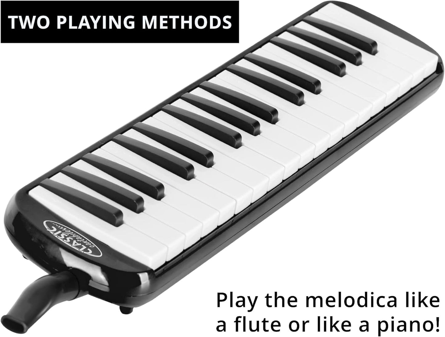 Melodica mit 32 Tasten für Kinder, Schwarz