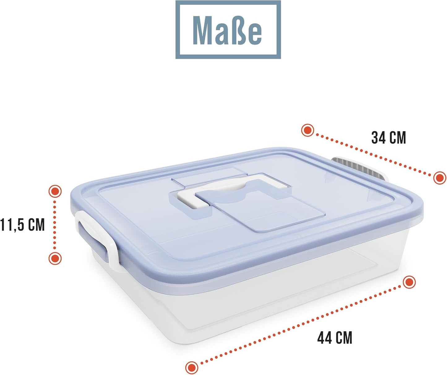 2er-Pack Pizzaballenbox mit Deckel, Blau 44 x 34 cm (2er-Pack)