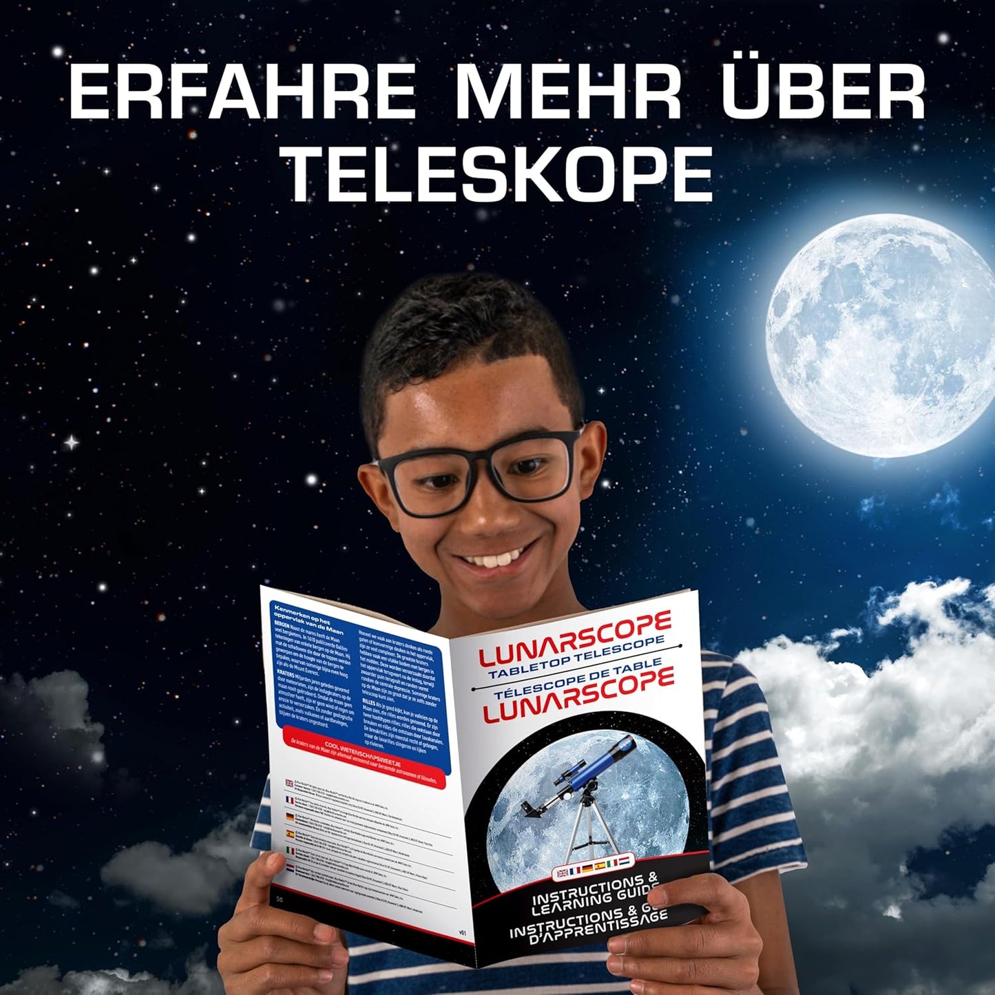 Kinder-Teleskop für den Mond mit 90-facher Vergrösserung