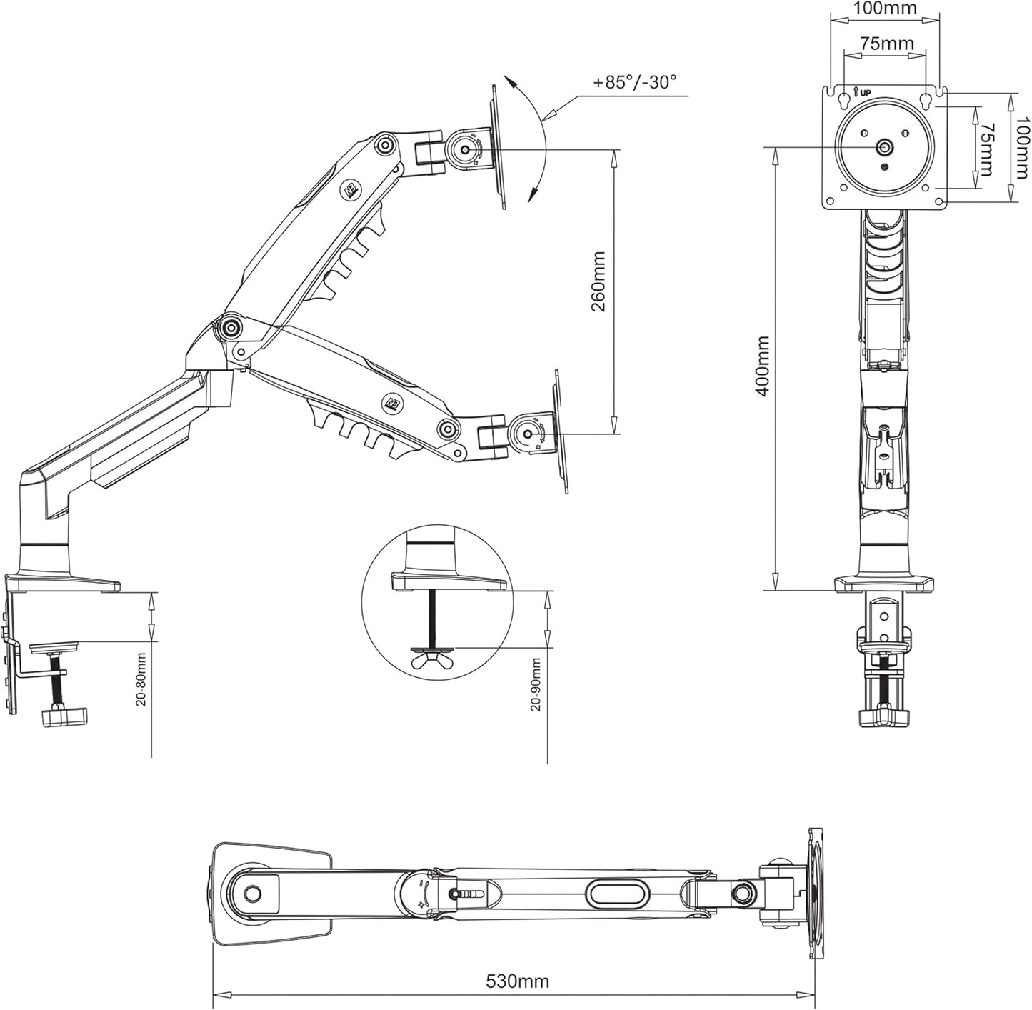 Ergonomischer Monitor-Gelenkarm