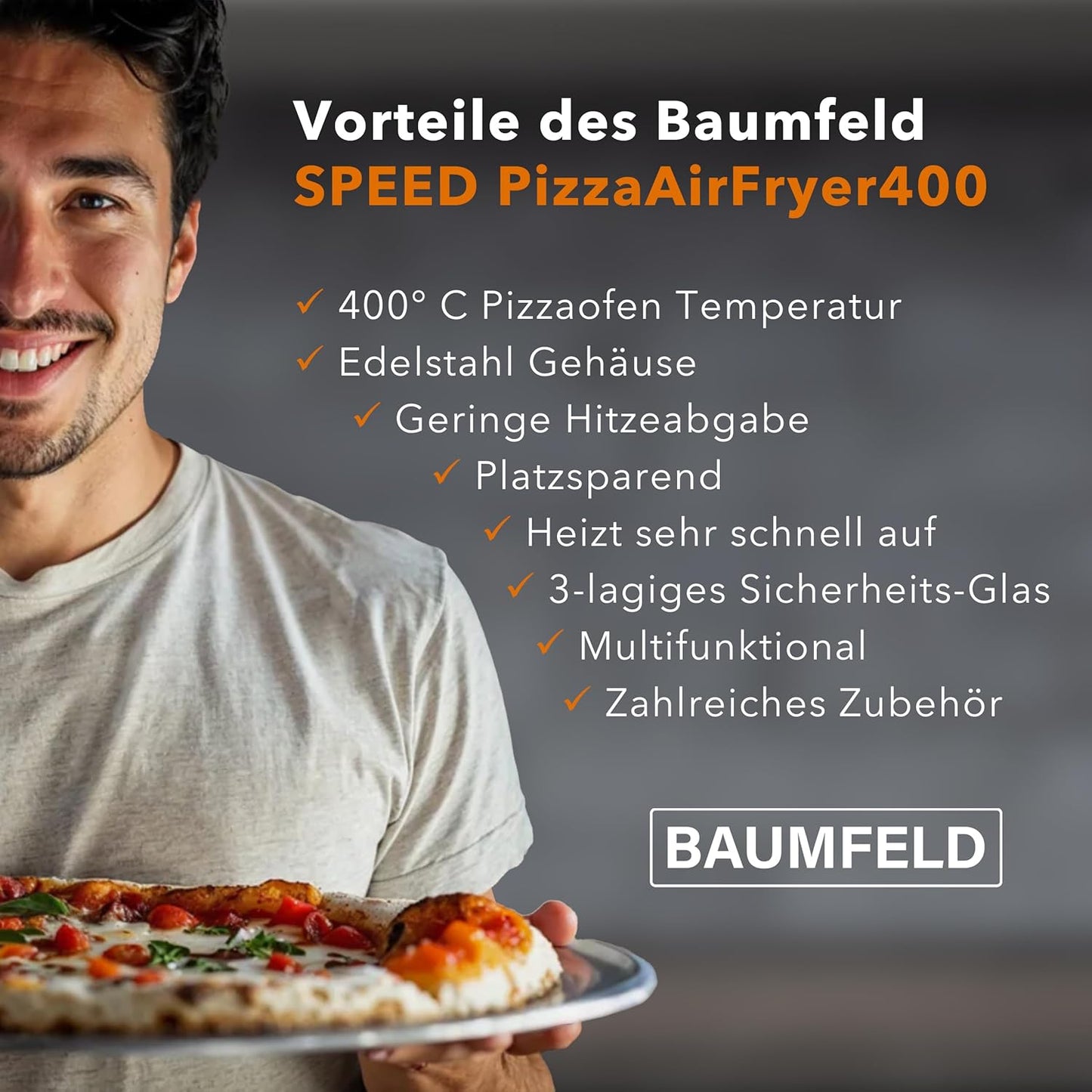 Multifunktionsofen mit Zubehör, Schwarz