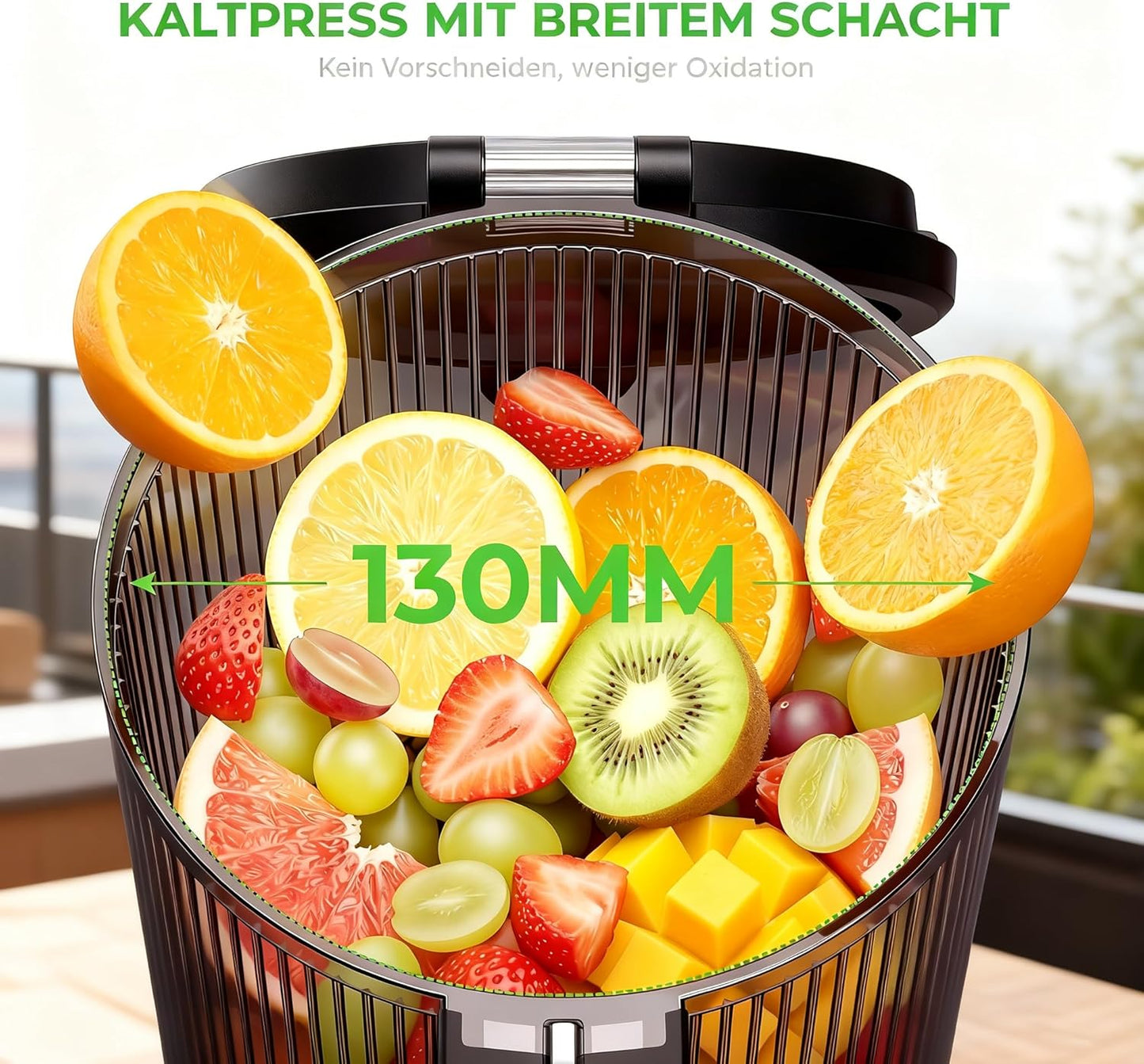 Kaltpress-Entsafter, Titanium Gray