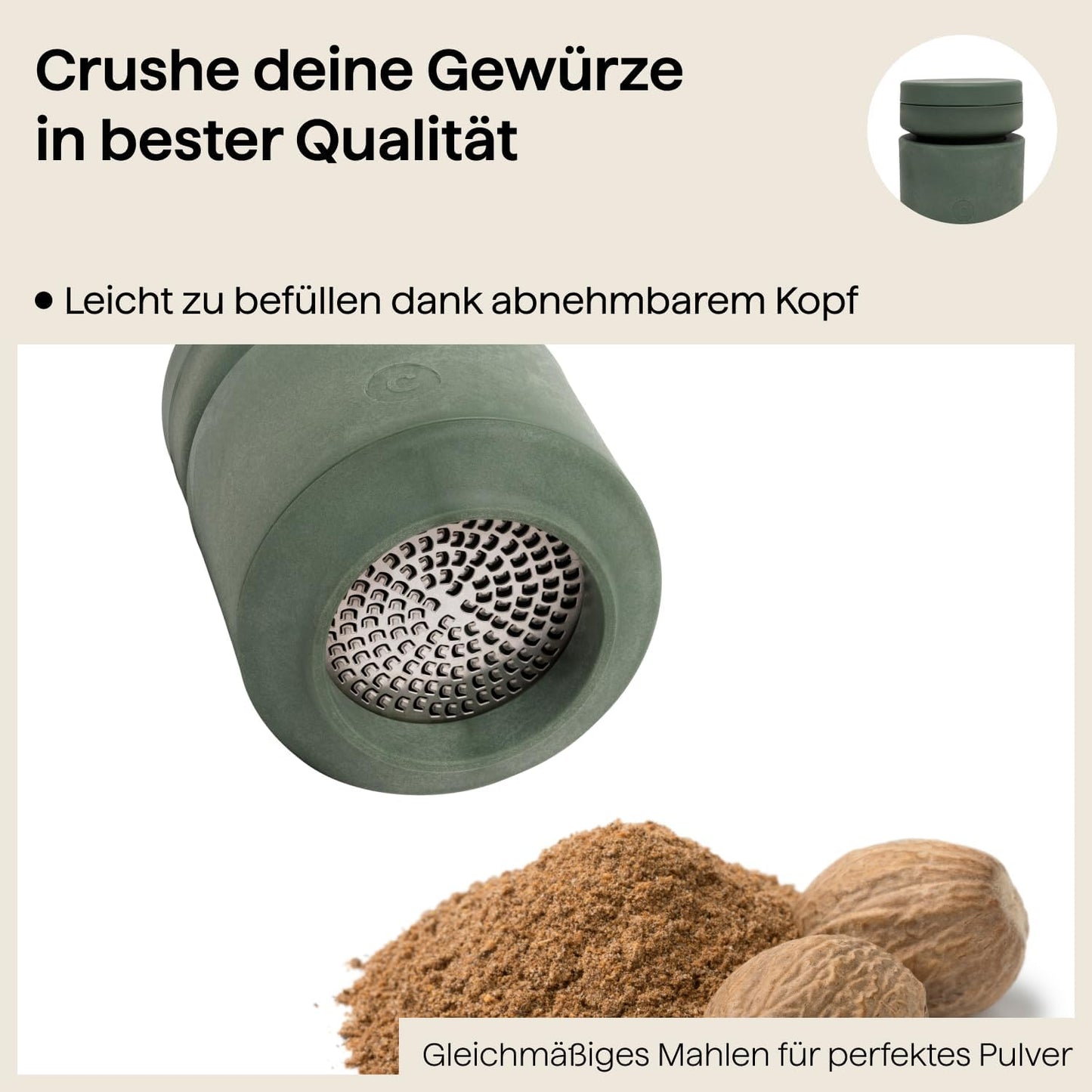 Muskatmühle Billund, Muskatnuss - Grün