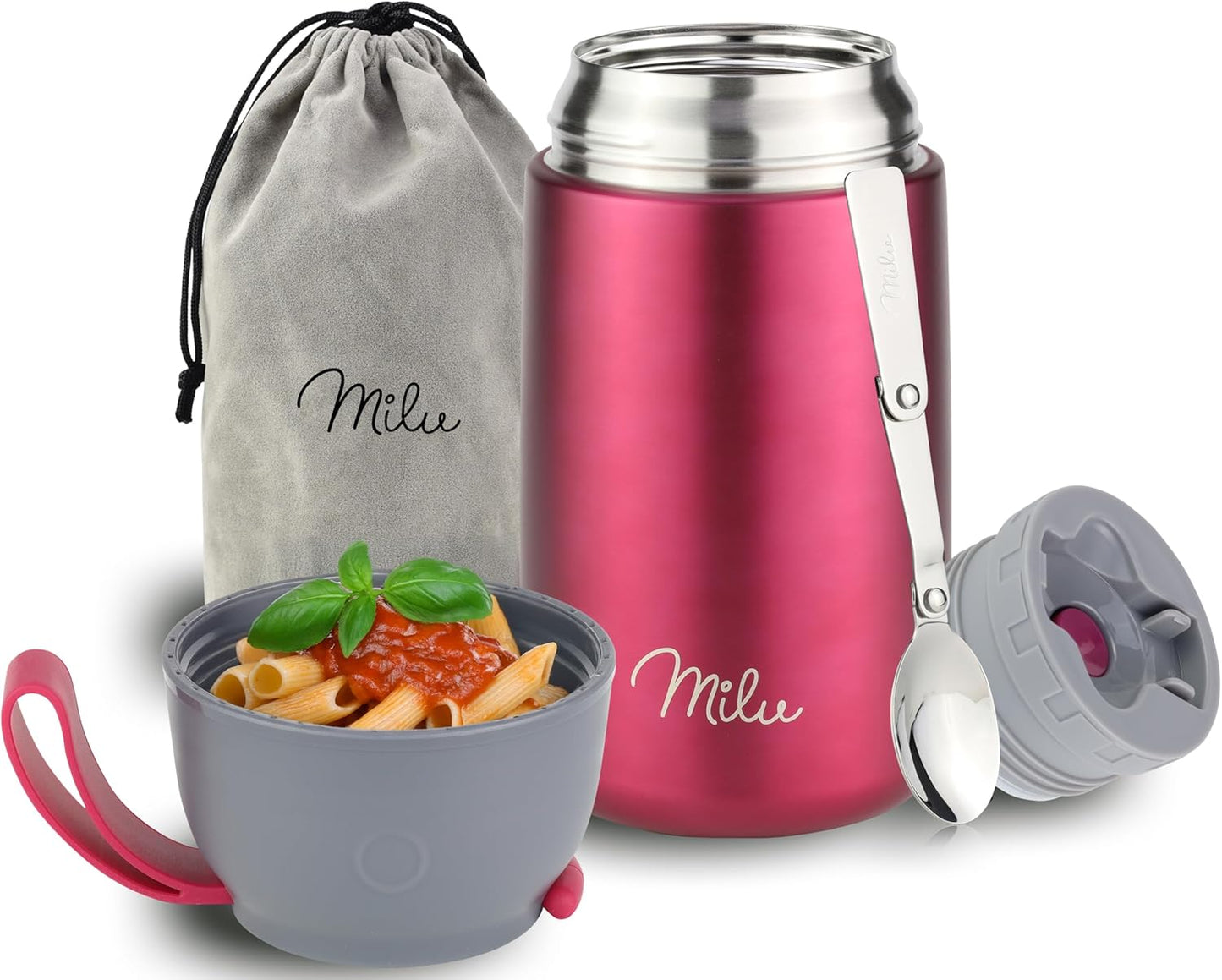 Thermobehälter mit Löffel, Berry / 800ml