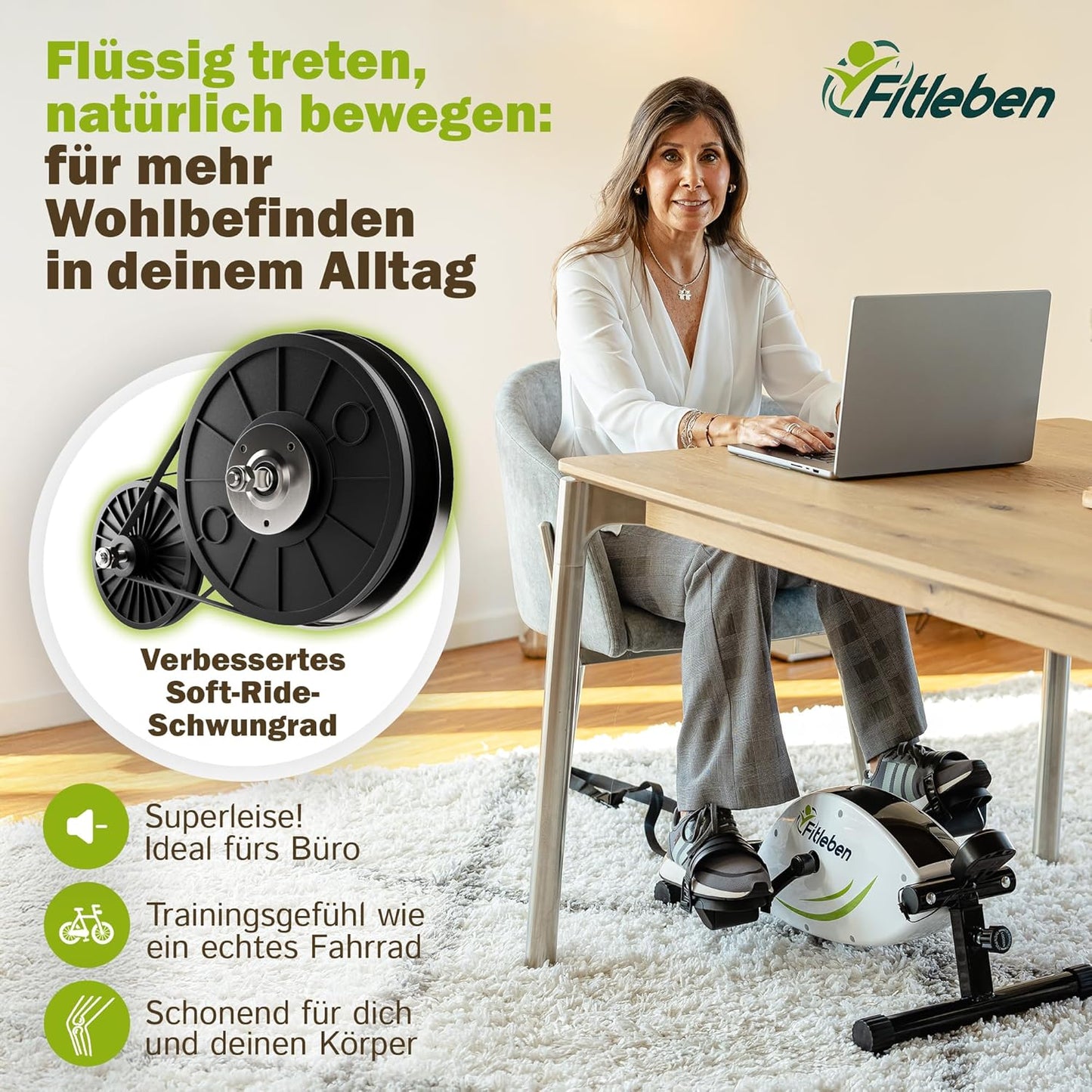 Höhenverstellbarer Pedaltrainer, Weiss