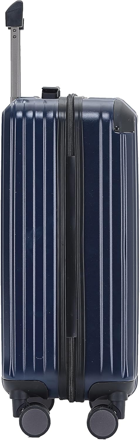 Hartschalen Reisekoffer mit 4 Rollen und Teleskopgriff, Dunkelblau Kleiner Koffer