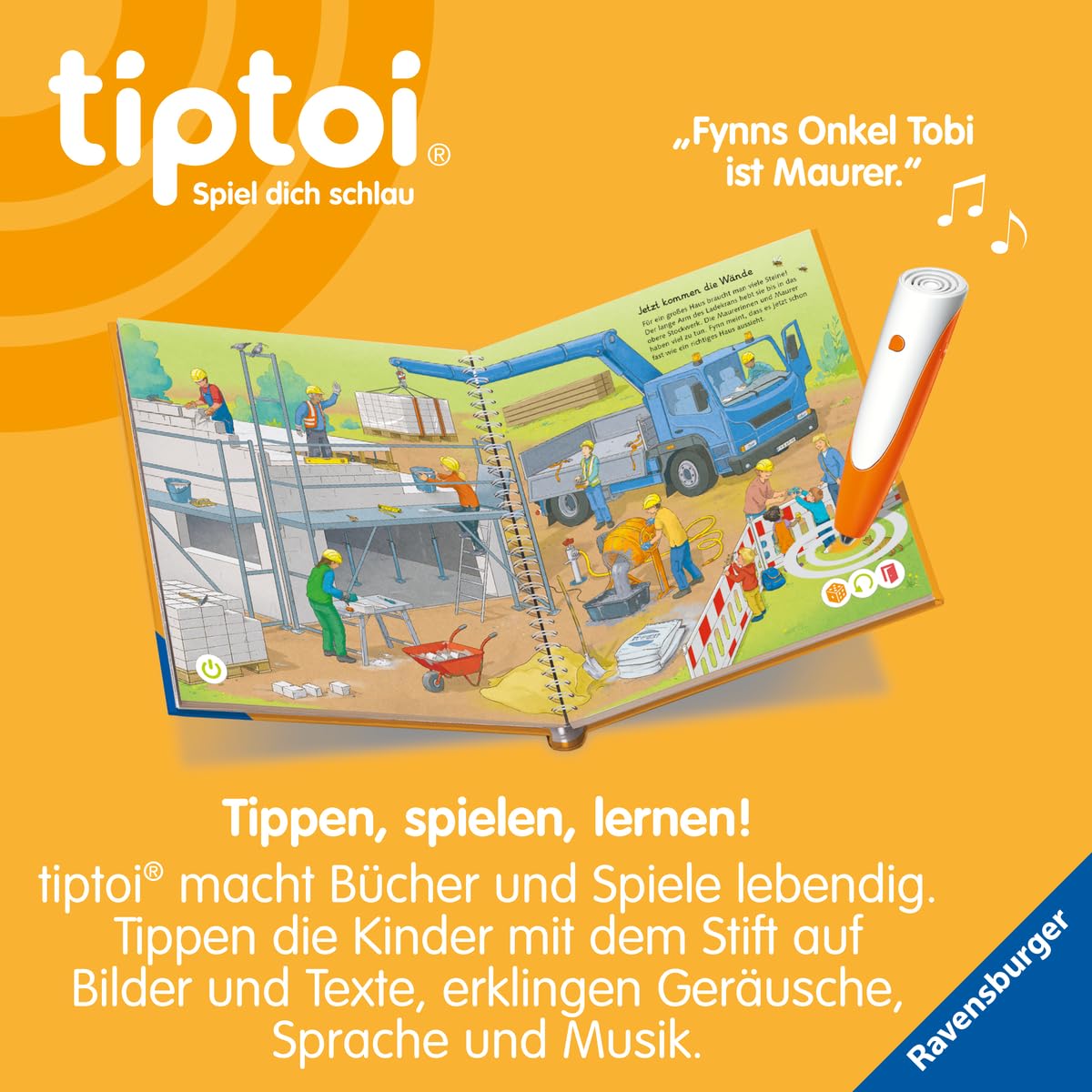 tiptoi Mein Wörter-Bilderbuch - Baustelle, Spiralbindung