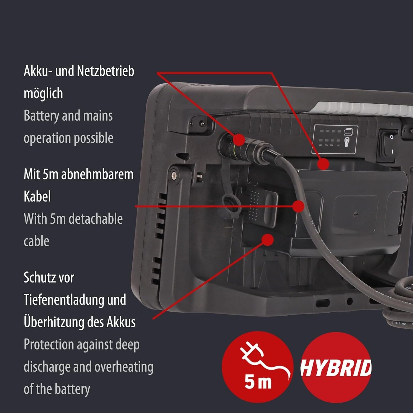 Hybrid-Baustrahler