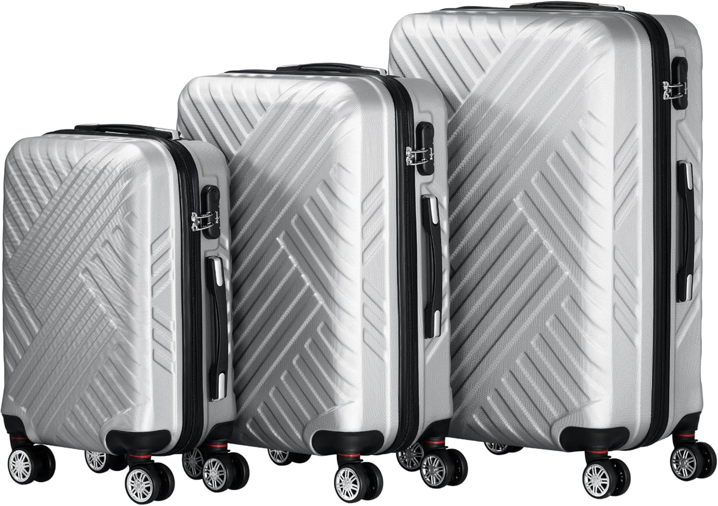 3-teiliges Hartschalenkoffer-Set, Grau