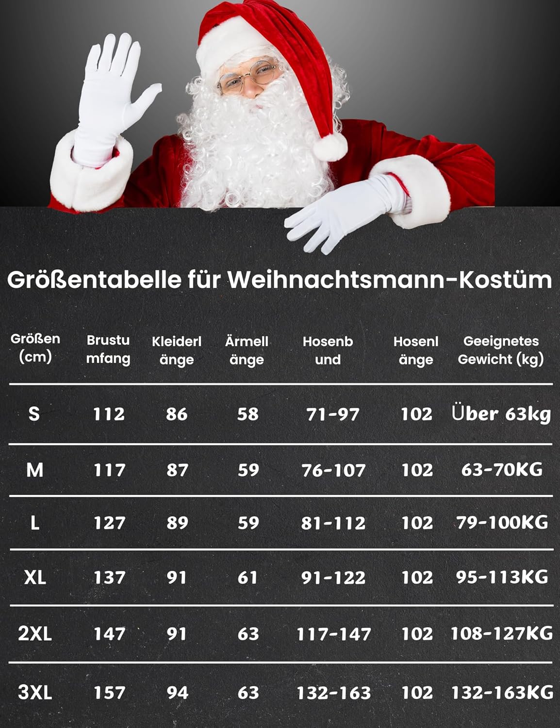 10-teiliges Weihnachtsmann Set, M