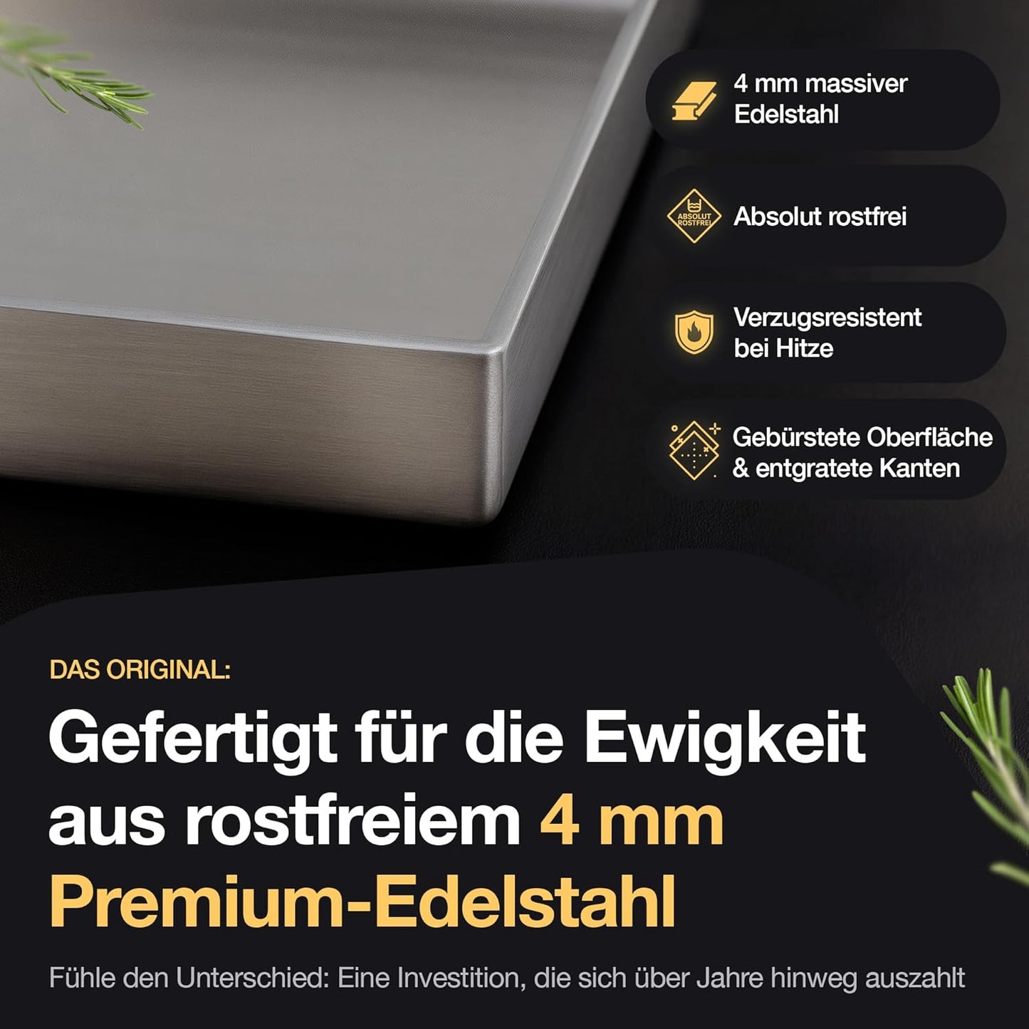 Grillplatte mit Fettablauf und Grillspachtel