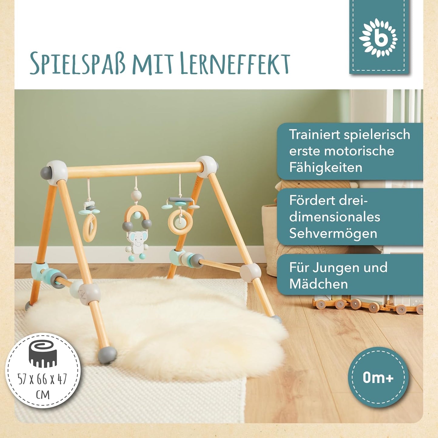 Montessori Spielbogen, Pastell Blau/Grau