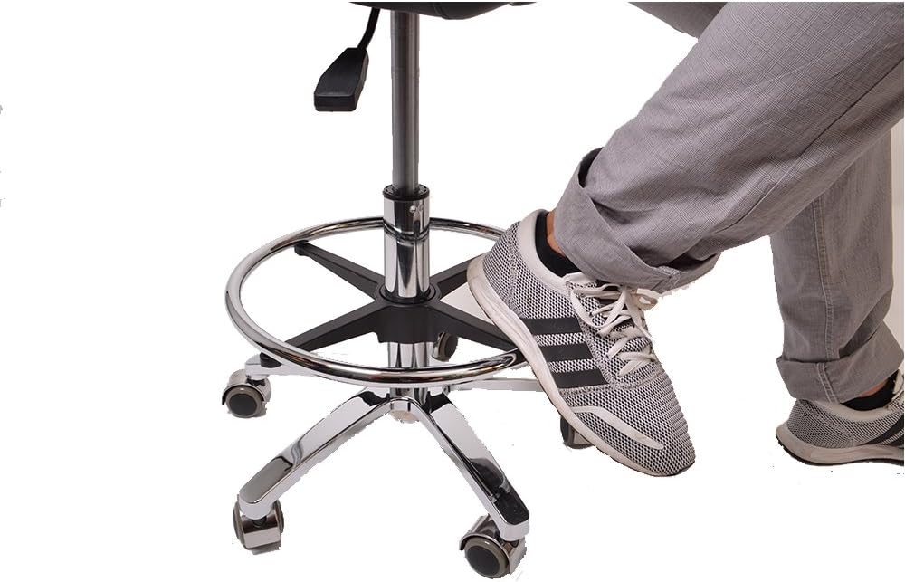 Ergonomischer Sattelhocker mit Gummirollen und Fussring