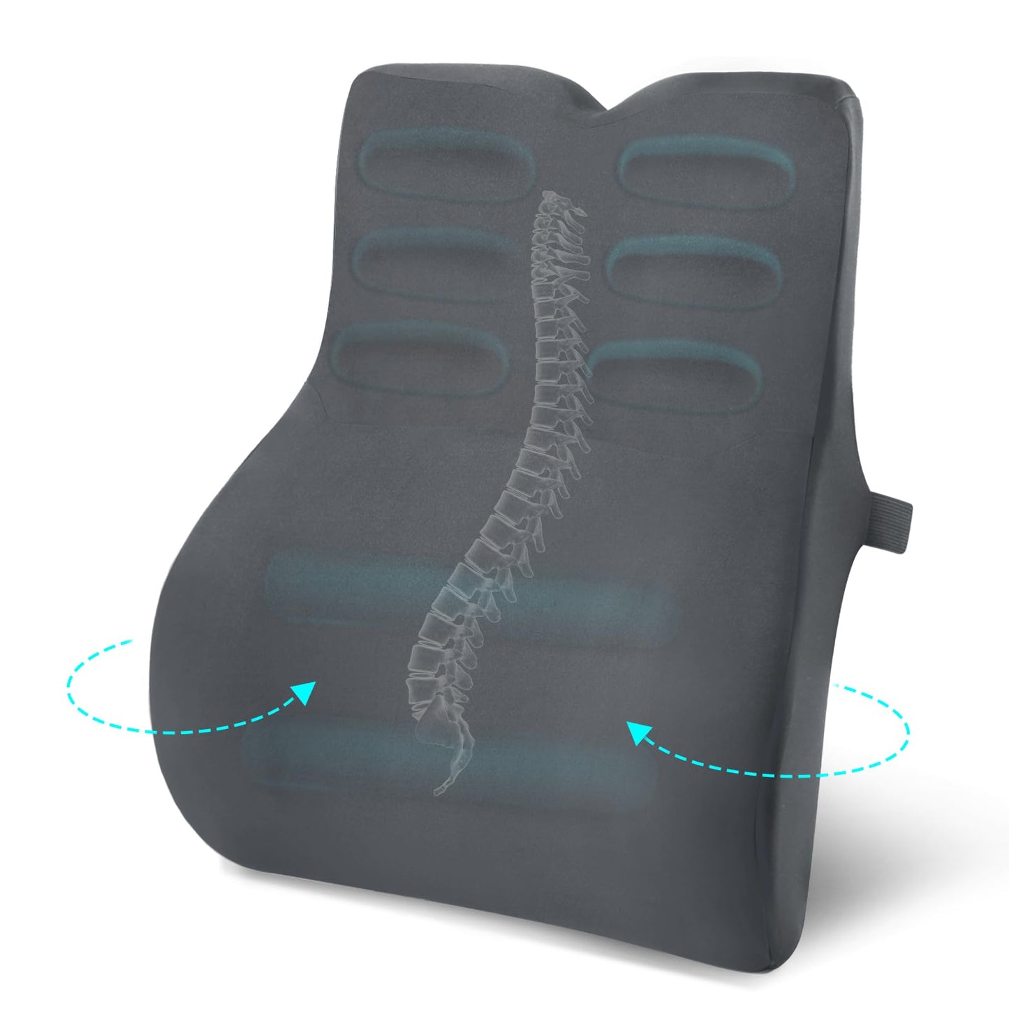 Ergonomisches Lendenwirbelkissen, Grau Memory Foam