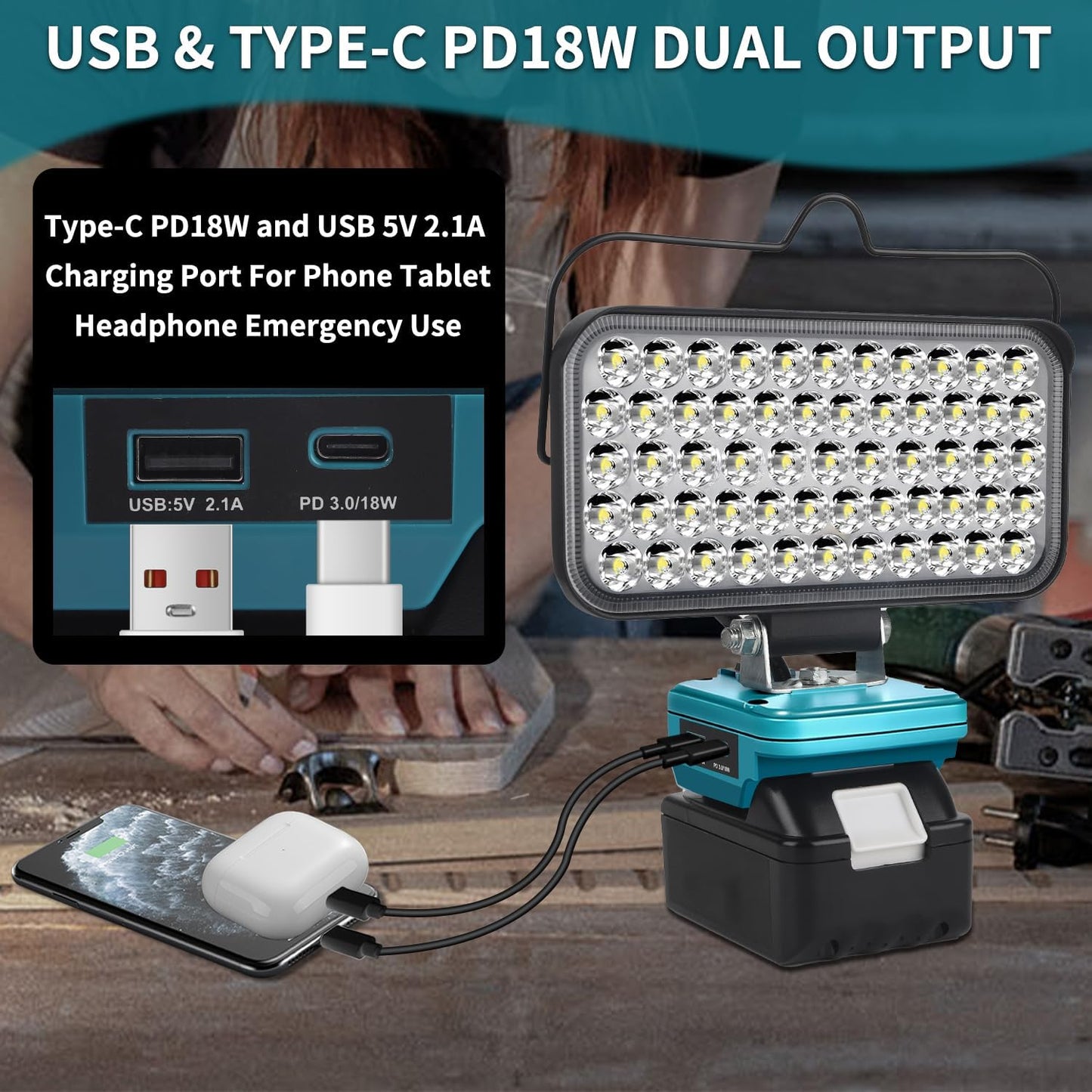LED-Arbeitsleuchte, Mehrfarbig