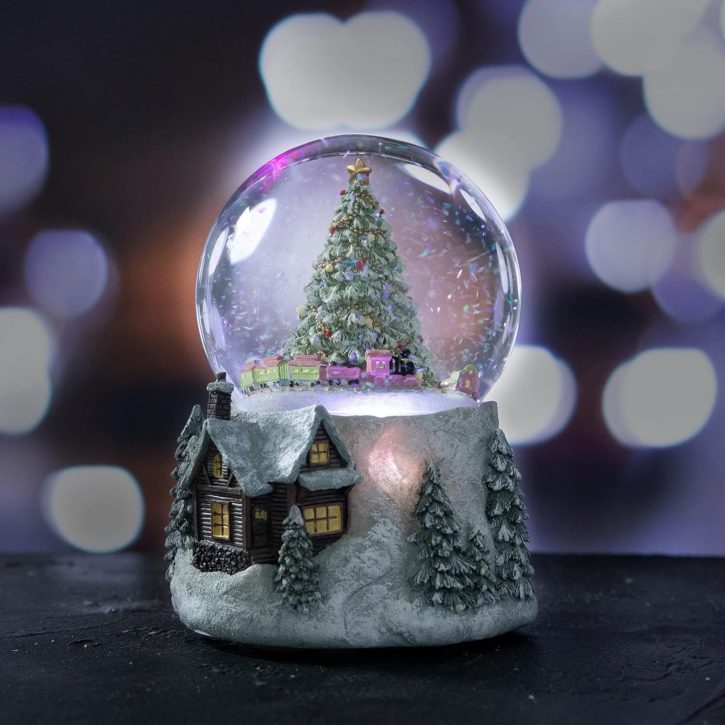 MG-7282 Schneekugel mit Weihnachtsbaum & Zug