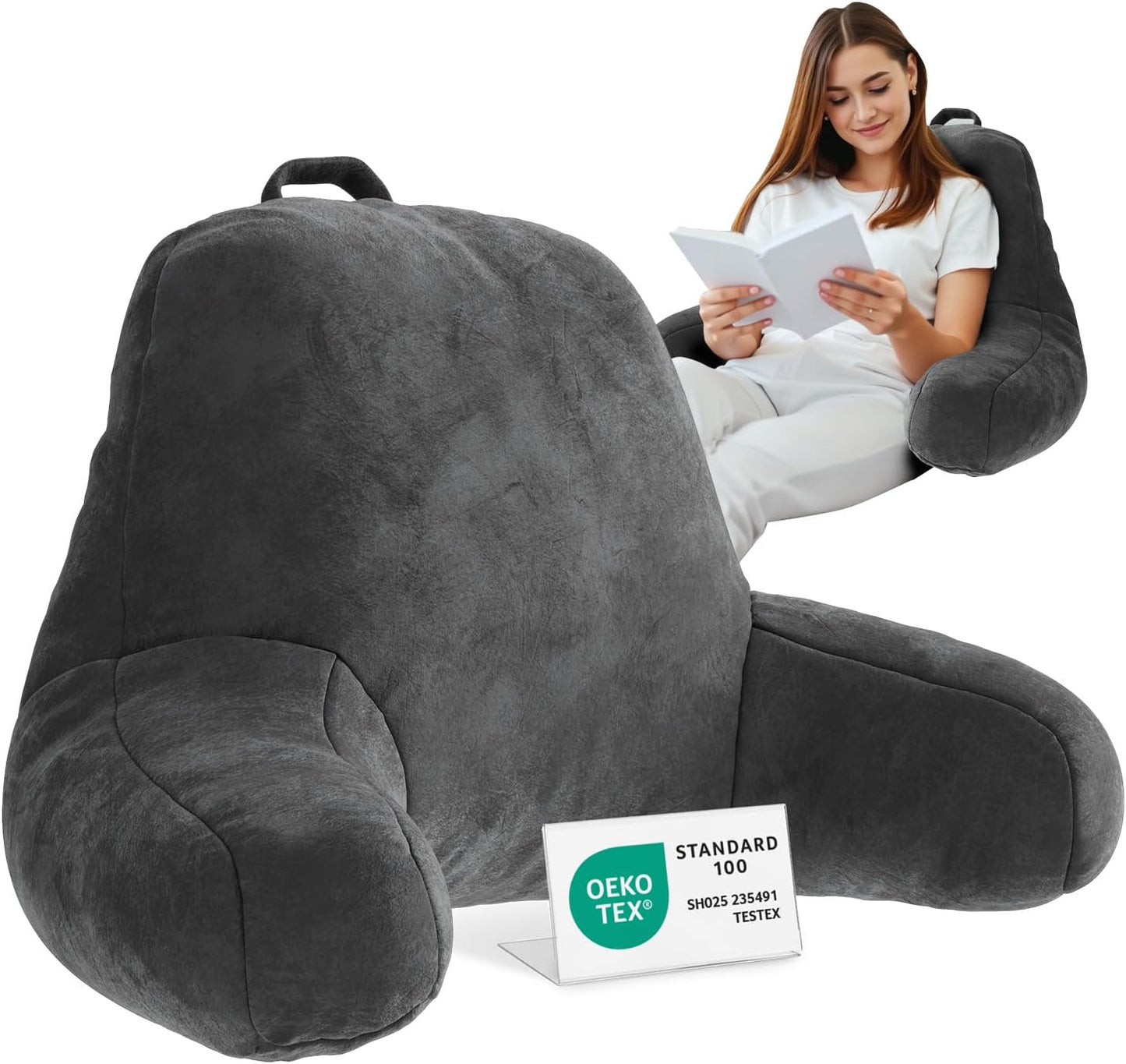 Lesekissen mit Armlehnen für Bett und Sofa, ohne Nackenrolle