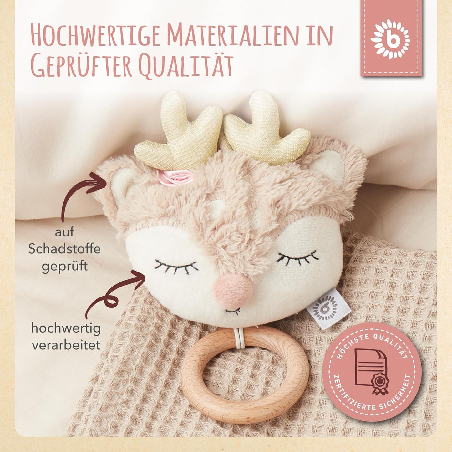 Musikspieluhr Reh, Rosa