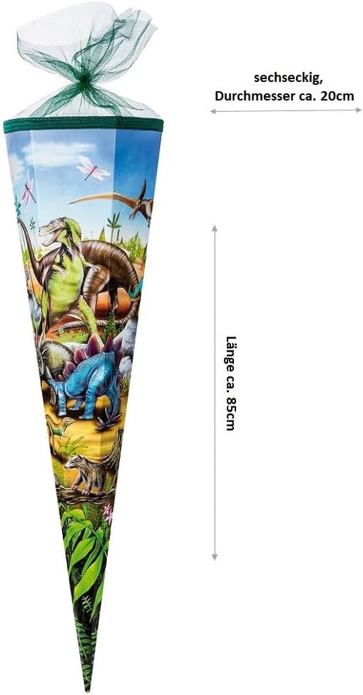 Ergonomischer Schulranzen-Komplettset Dino-Welt mit Schultüte, Komplett Set mit Schultüte