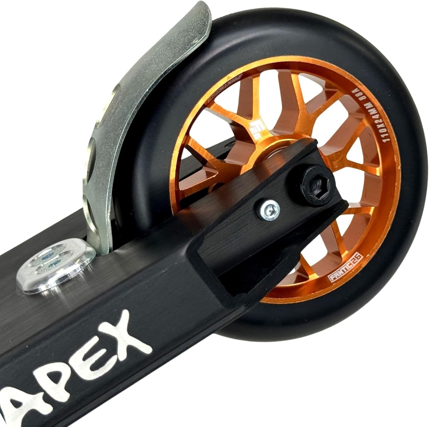 Stunt Scooter Rolle 110mm ABEC 11 Freestyle, Orange/Pu Schwarz