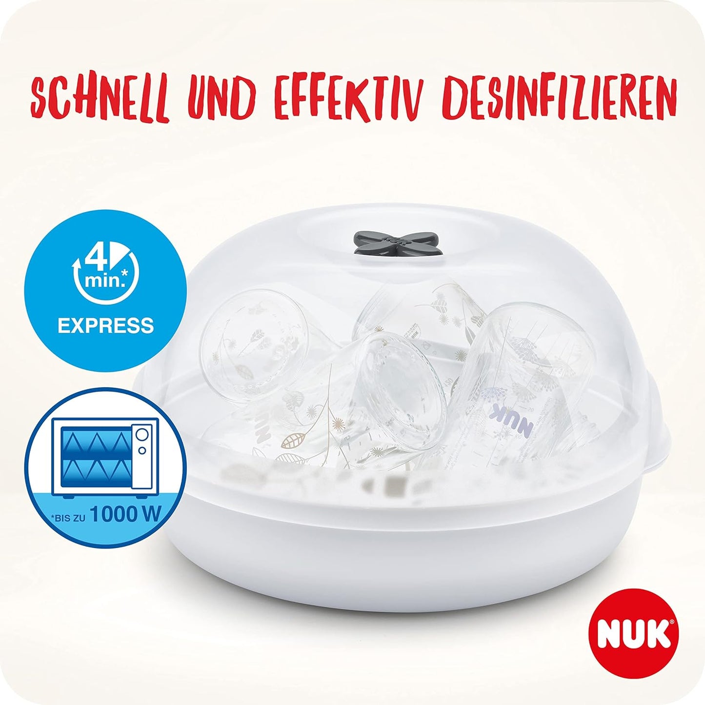 Micro Express Plus Mikrowellen Dampf-Vaporisator, für bis zu 4 Flaschen und Zubehör