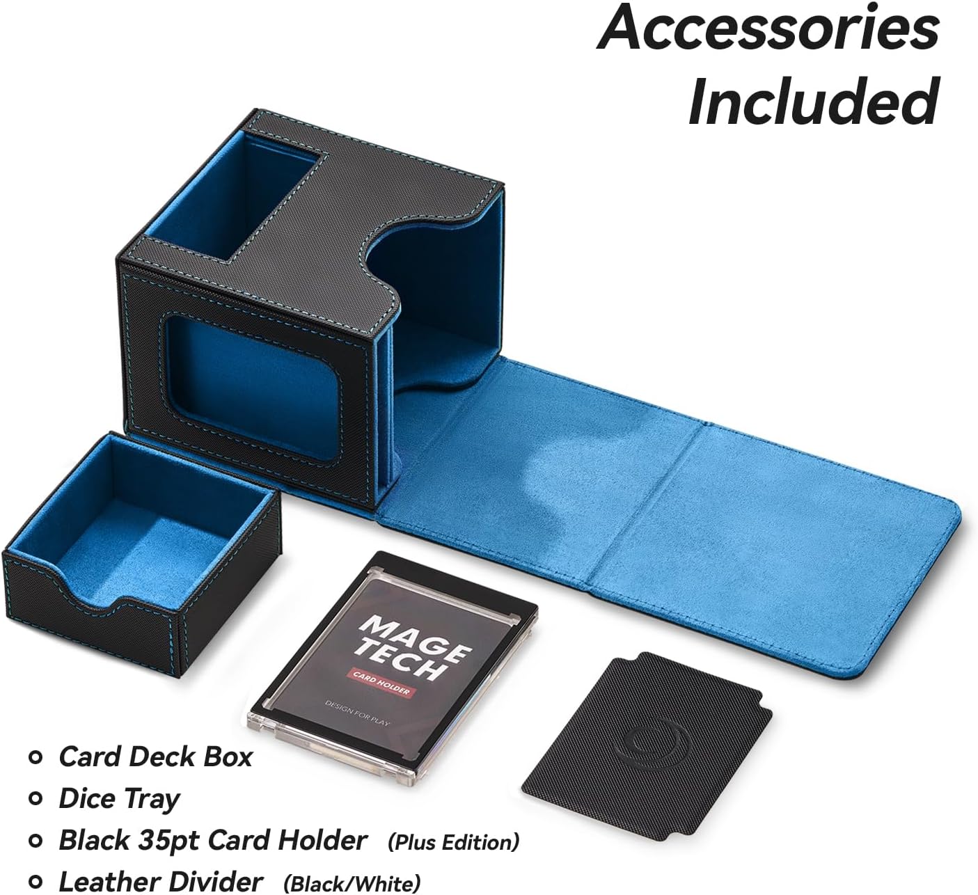 Commander Deck Box mit Würfelablage, 2. Enigma (Schwarz/Blau)