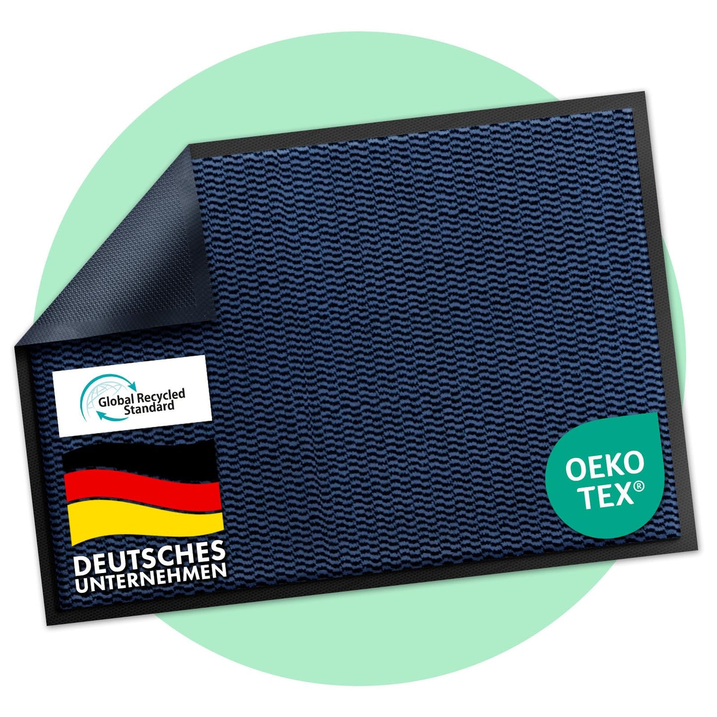 Premium Schmutzfangmatte für Innen und Aussen 80x120 cm, 80 x 120 cm Blau