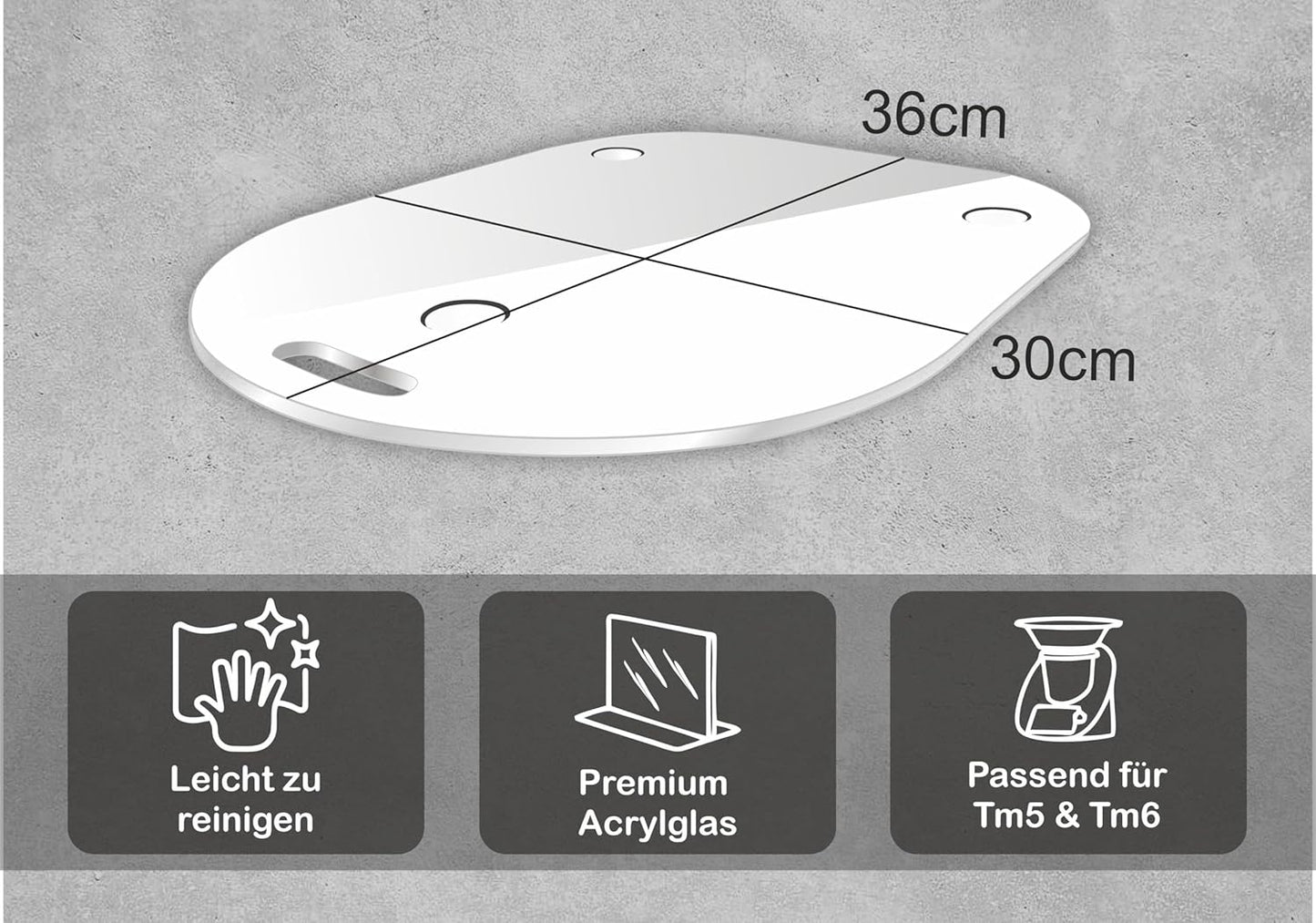 Gleitbrett für Thermomix, Anthrazit Matt / Satin