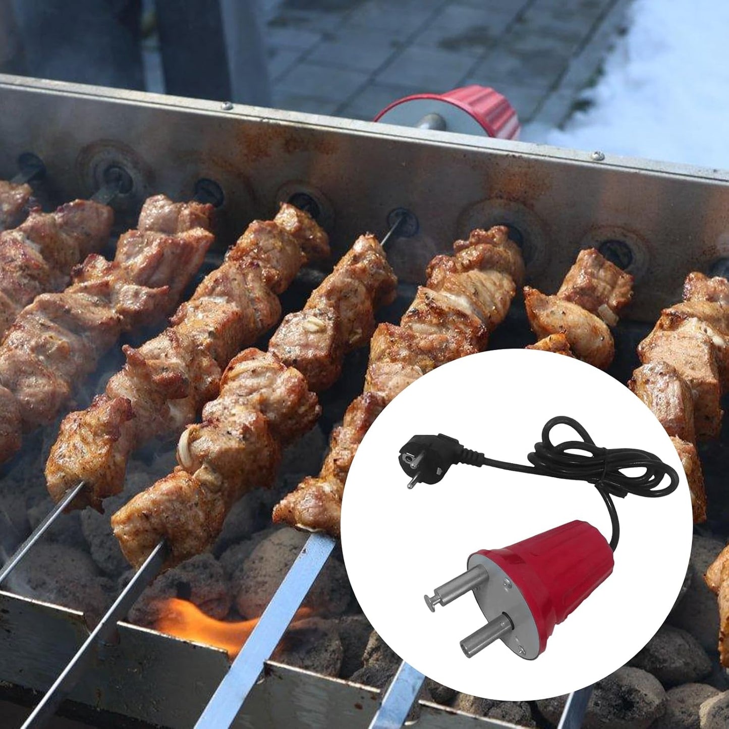 FD801B Grillmotor für Grillspiess-Rotator, Rot