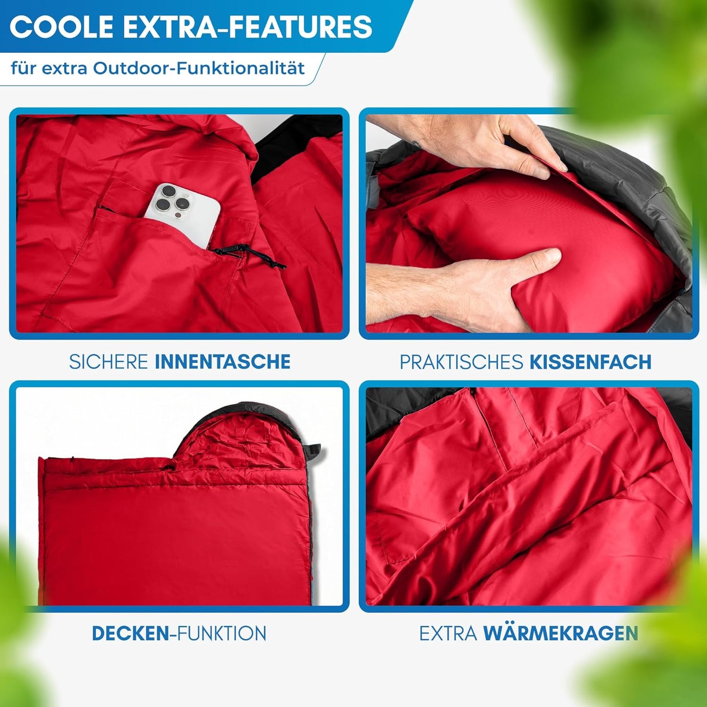 Deckenschlafsack mit Zwei-Wege-Reissverschluss, Anthrazit