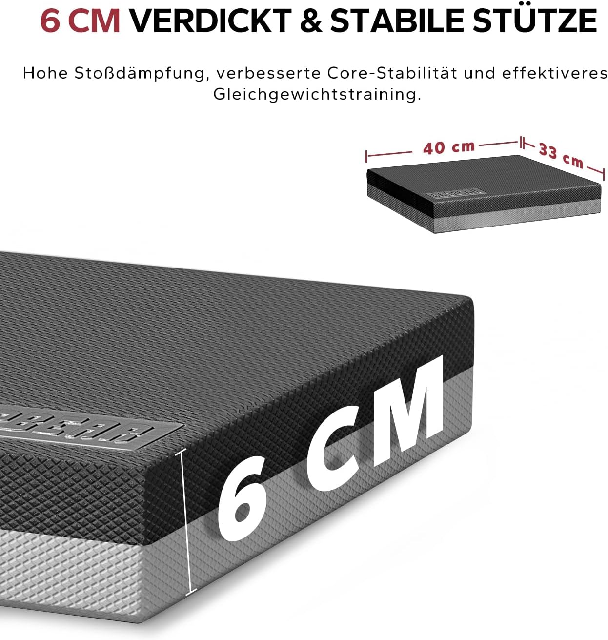 Rutschfestes Balance Pad, Schwarz/Grau - 1 Stk