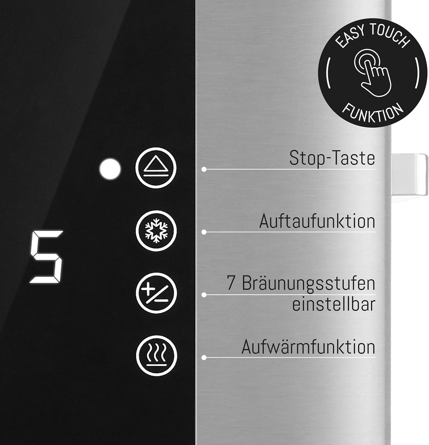 Langschlitztoaster - LBL9899, 4 Scheiben - 1400W - Edelstahl