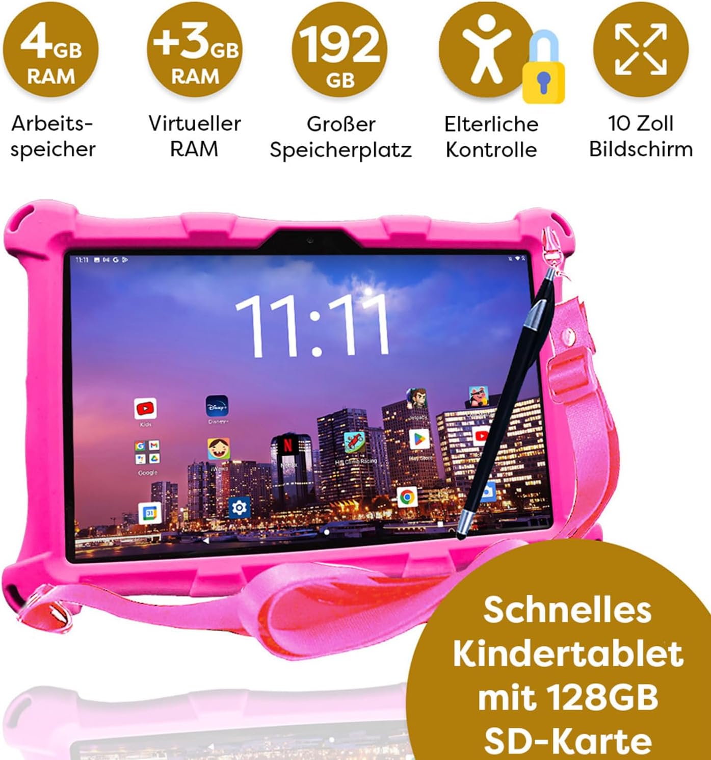 Tablet für Kinder XL Pro II, Rosa