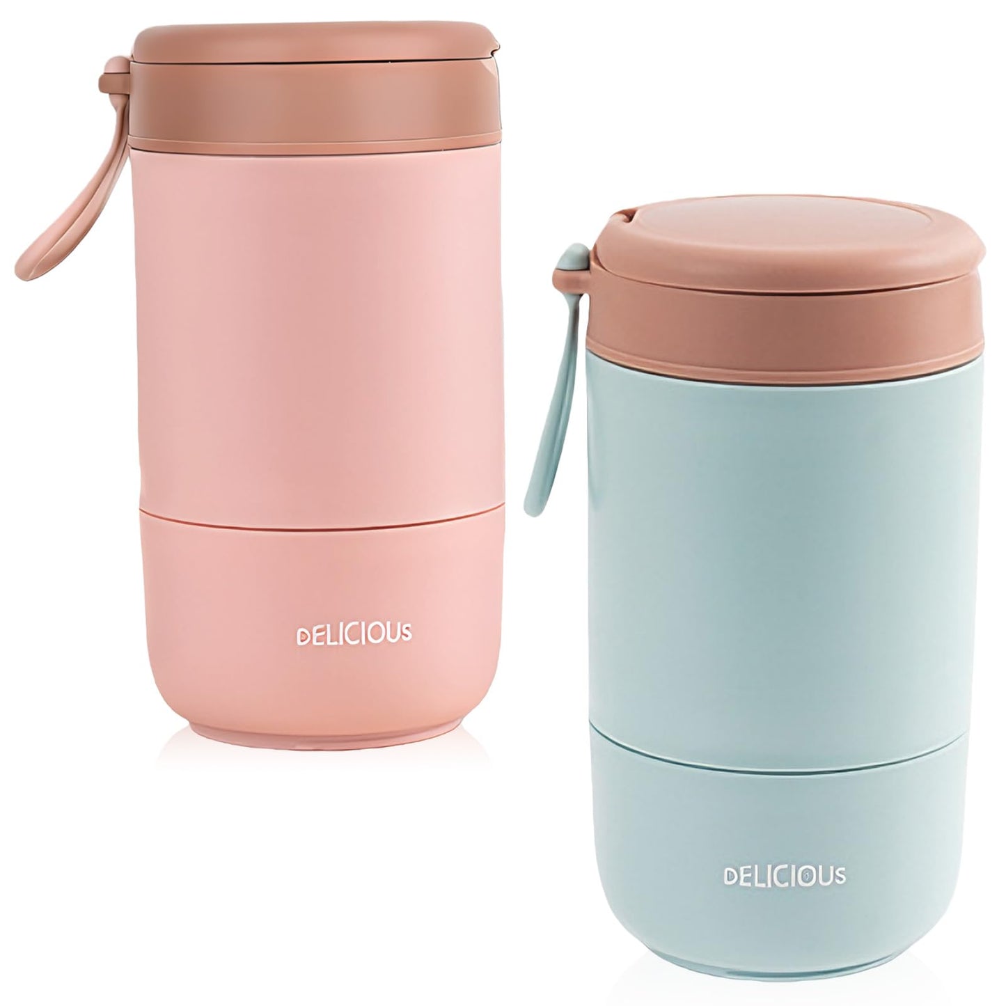 Müslibecher To Go Set (2er, 730ml, auslaufsicher)