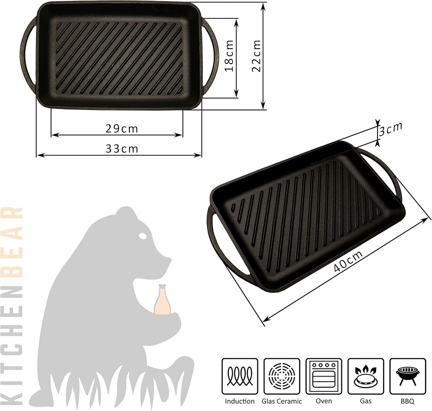 Grillplatte aus Gusseisen, Primus