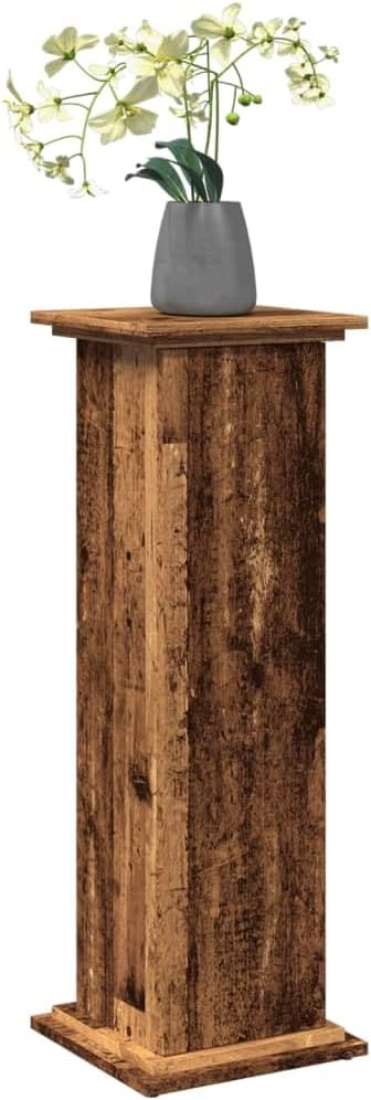 Postament mit Stauraum in Altholz-Optik, 31 x 30 x 90 cm Altholz
